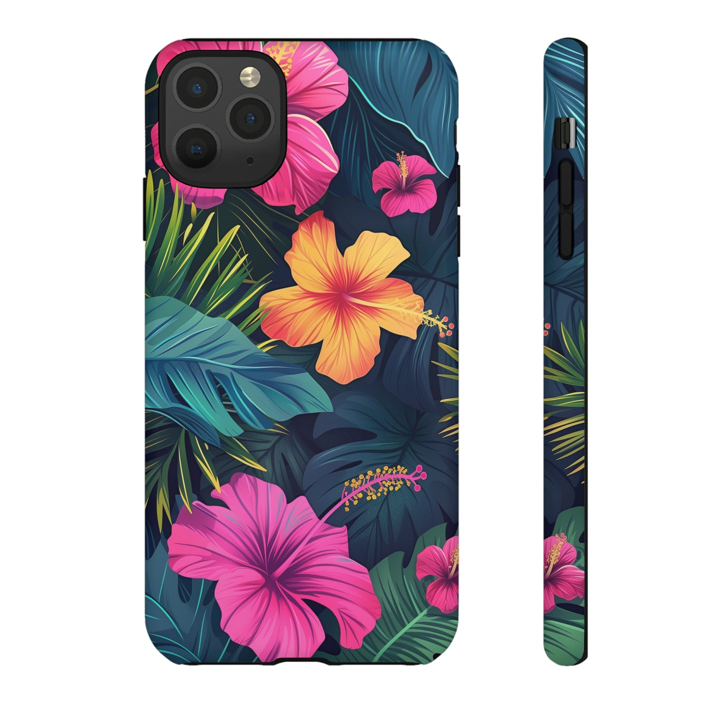 Hibiscus Dark Hawaiian Tropical Phone Case, 808, Island Tropics, Wireless Compatible, Protective Cell Phone Case iPhone, Samsung, Pixel