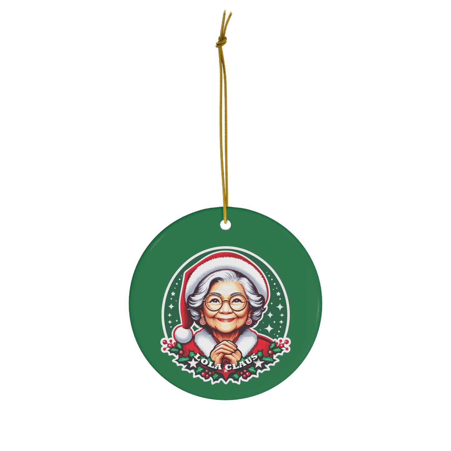 Lola Claus Ceramic Ornament, 4 Shapes