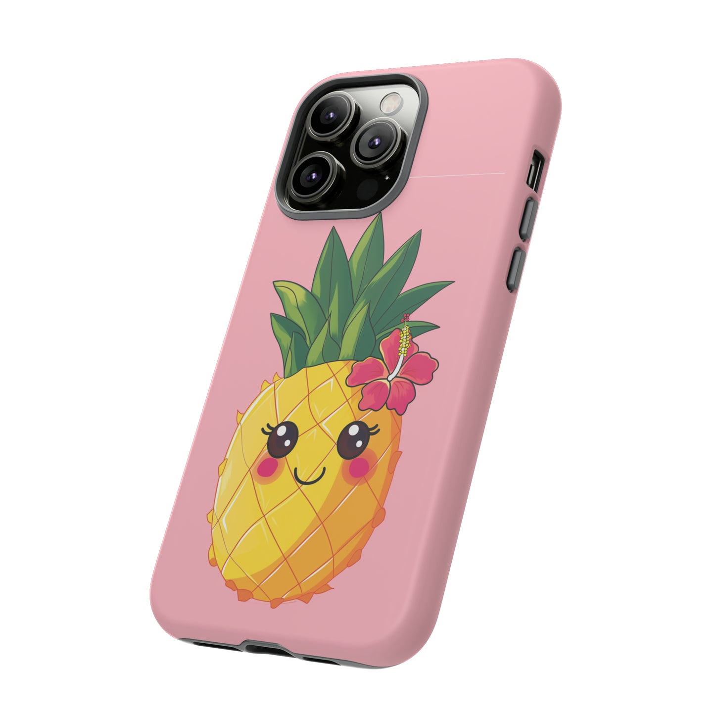 Cute Pineapple Hawaiian Phone Case, Tropical, Hibiscus, Wireless Compatible, Protective Cell Phone Case for iPhone, Samsung, Pixel phones