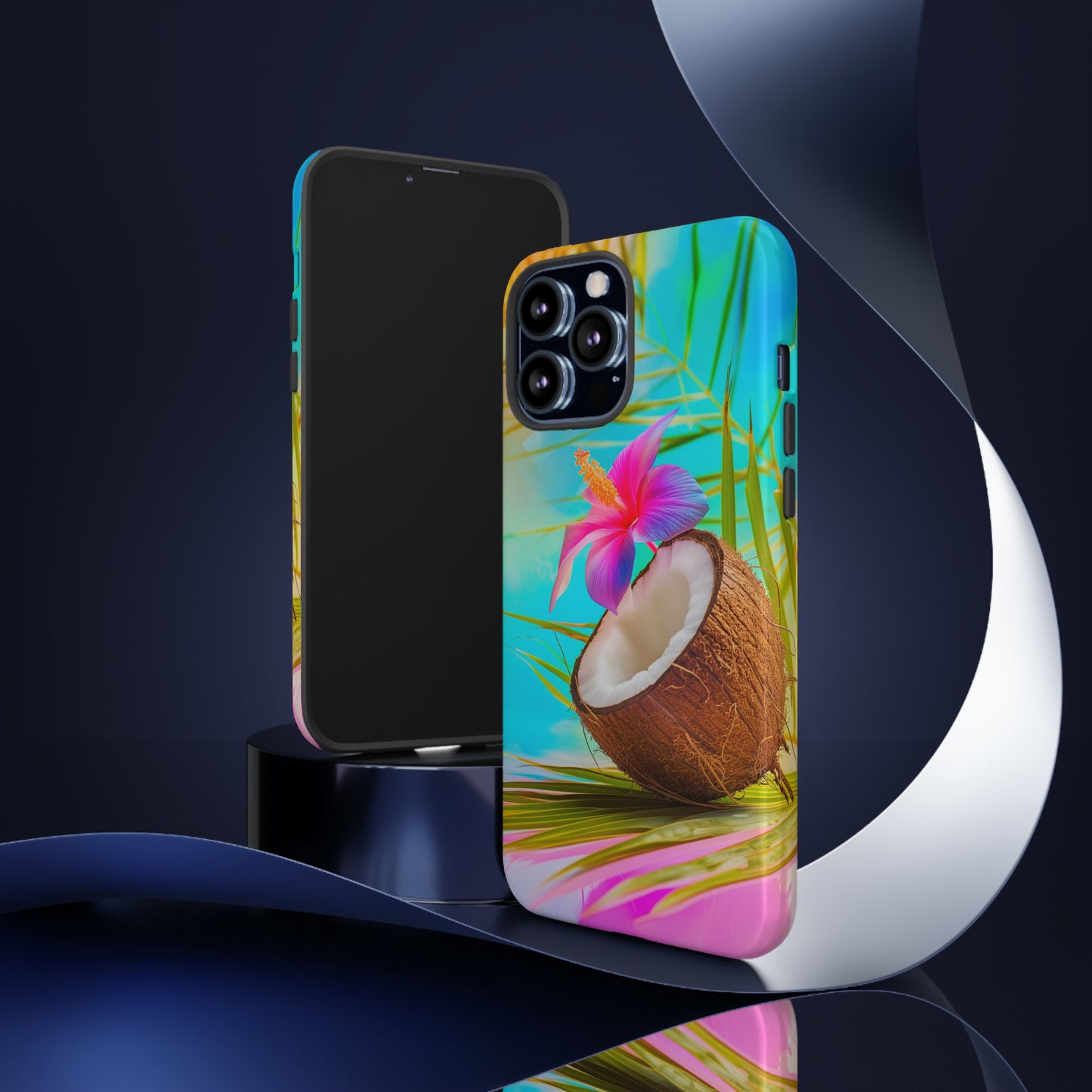 Coconut Colorful Hawaiian Tropical Phone Case, 808, Island Tropics, Wireless Compatible, Protective Cell Phone Case iPhone, Samsung, Pixel