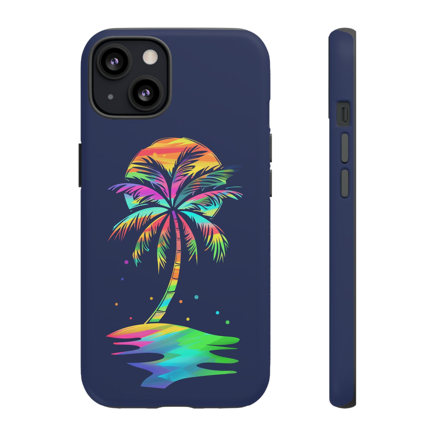 Night Palm Tree Hawaiian Phone Case, Tropical, Hibiscus, Wireless Compatible, Protective Cell Phone Case for iPhone, Samsung, Pixel phones