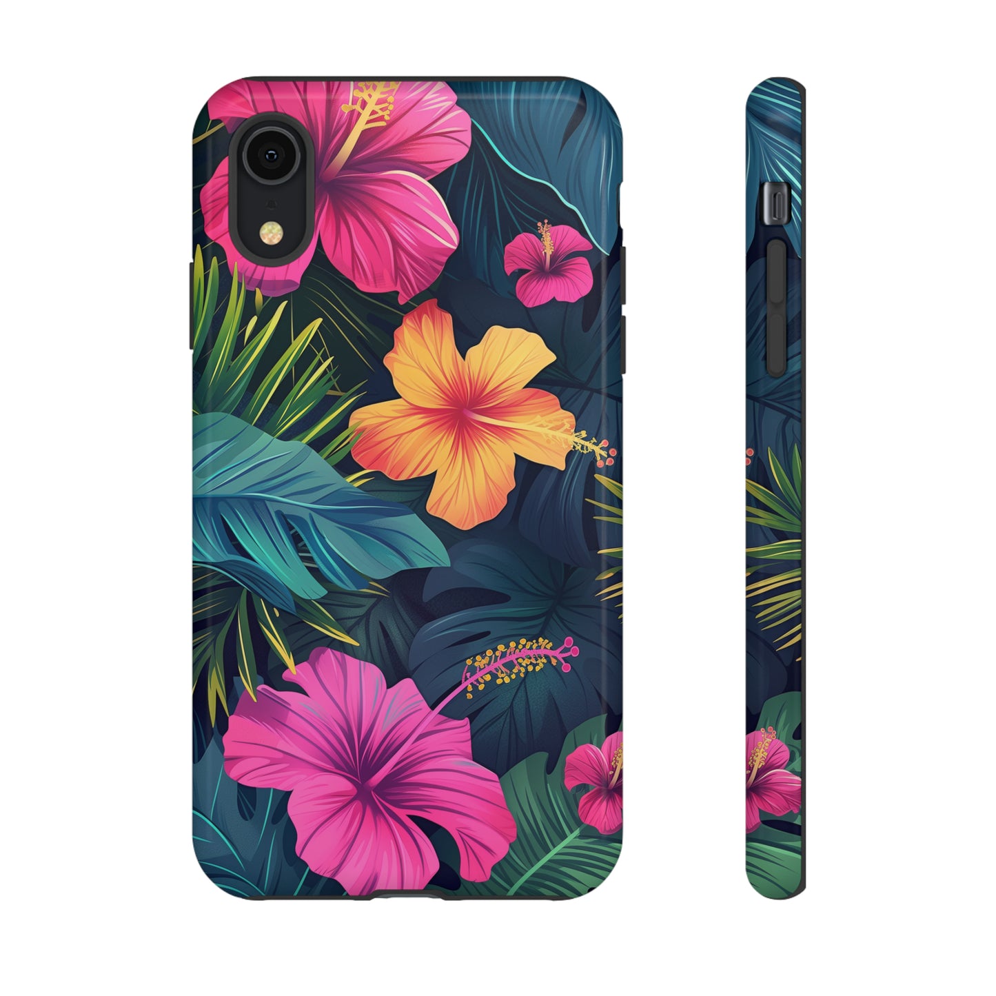 Hibiscus Dark Hawaiian Tropical Phone Case, 808, Island Tropics, Wireless Compatible, Protective Cell Phone Case iPhone, Samsung, Pixel