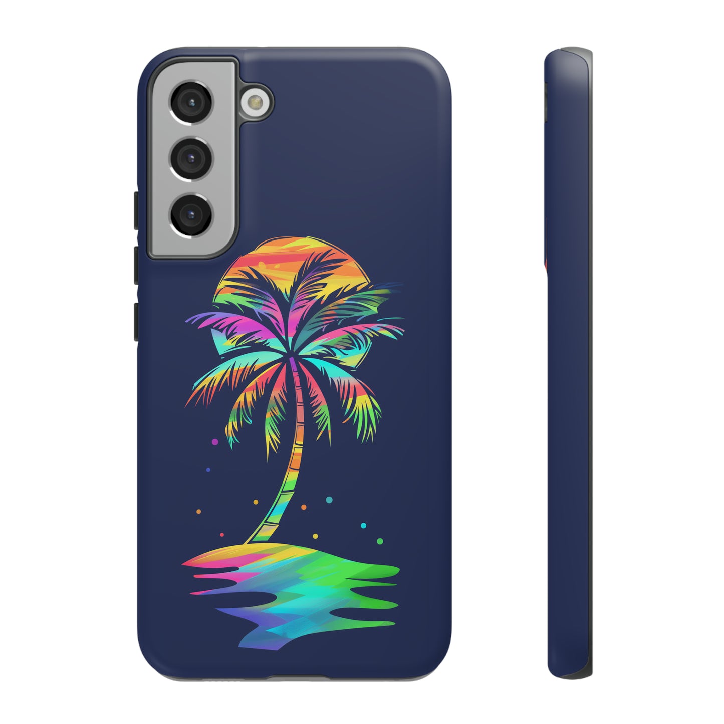 Night Palm Tree Hawaiian Phone Case, Tropical, Hibiscus, Wireless Compatible, Protective Cell Phone Case for iPhone, Samsung, Pixel phones