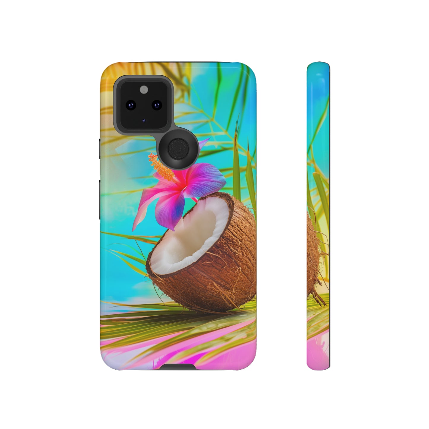 Coconut Colorful Hawaiian Tropical Phone Case, 808, Island Tropics, Wireless Compatible, Protective Cell Phone Case iPhone, Samsung, Pixel