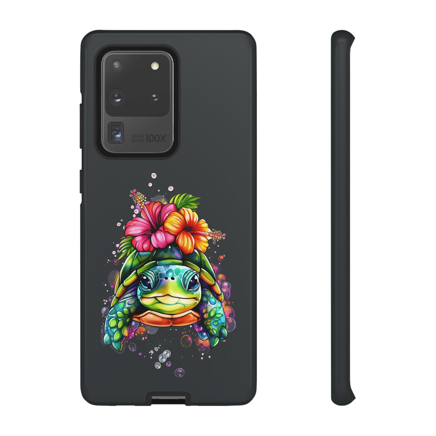 Color Splash Turtle Hawaiian Phone Case, Tropical, Hibiscus, Wireless Compatible, Protective Cell Phone Case for iPhone, Samsung, Pixel