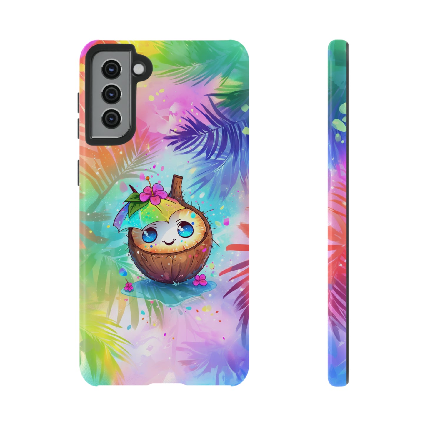Cute Anime Coconut Hawaiian Tropical Phone Case, 808, Island Tropics, Wireless Compatible, Protective Cell Phone Case iPhone, Samsung, Pixel