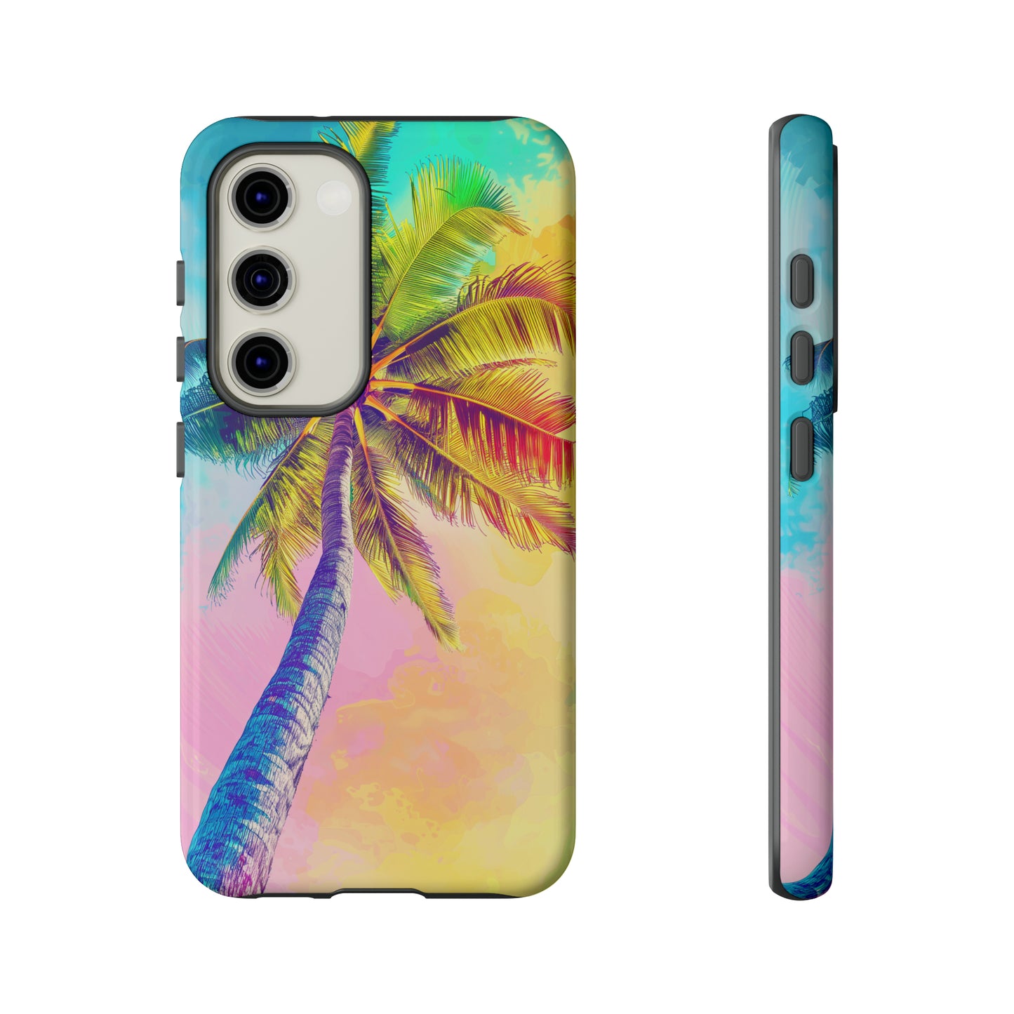 Palm Tree Colorful Hawaiian Tropical Phone Case, 808, Island Tropics, Wireless Compatible, Protective Cell Phone Case iPhone, Samsung, Pixel