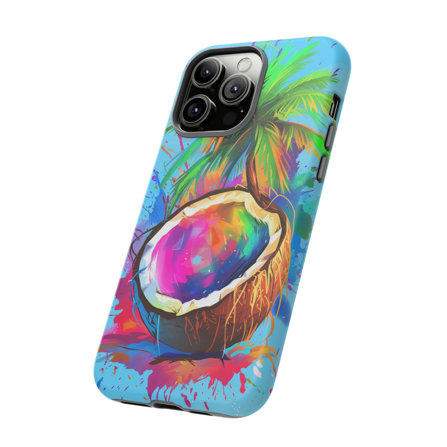 Coconut Colorful Hawaiian Tropical Phone Case, 808, Island Tropics, Wireless Compatible, Protective Cell Phone Case iPhone, Samsung, Pixel