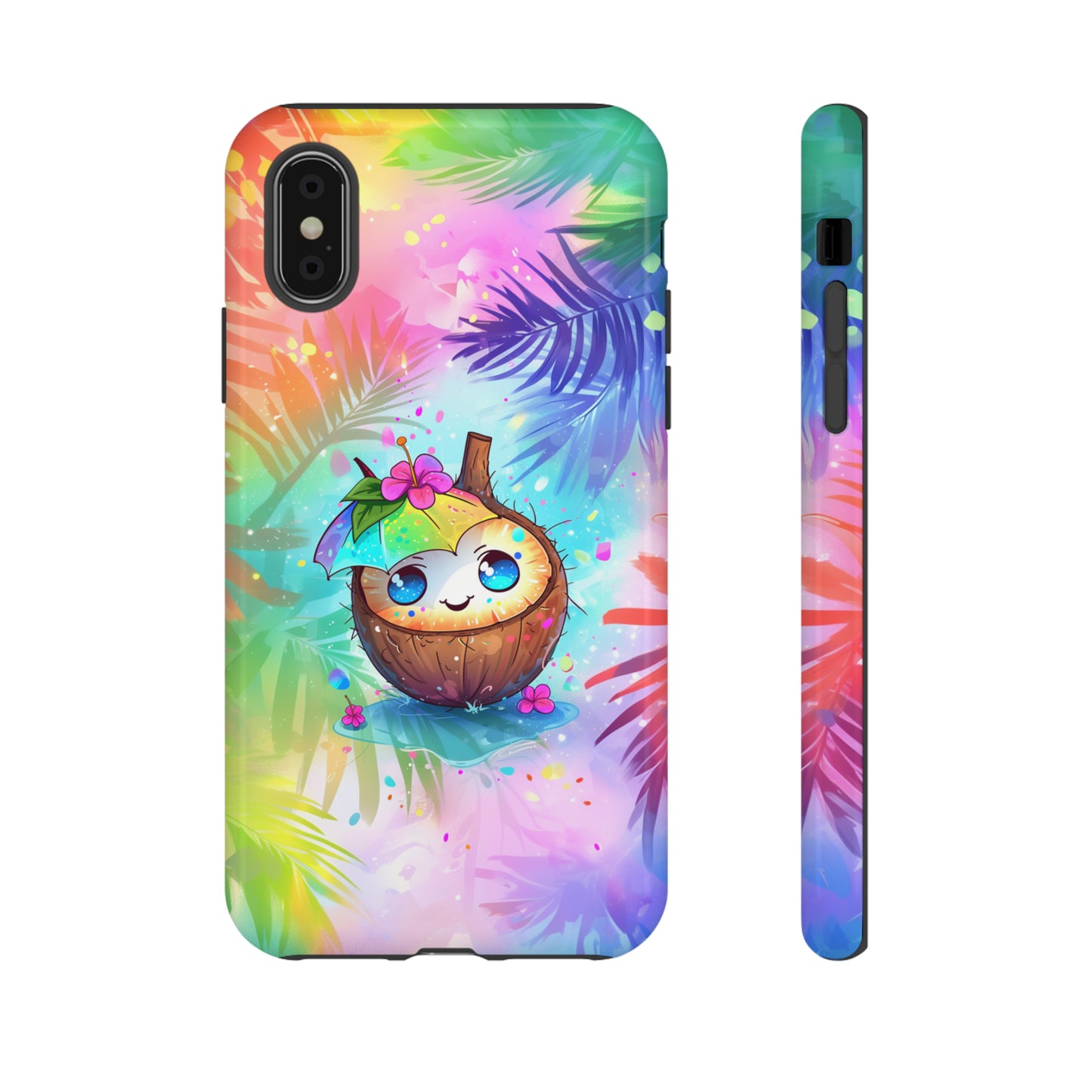 Cute Anime Coconut Hawaiian Tropical Phone Case, 808, Island Tropics, Wireless Compatible, Protective Cell Phone Case iPhone, Samsung, Pixel