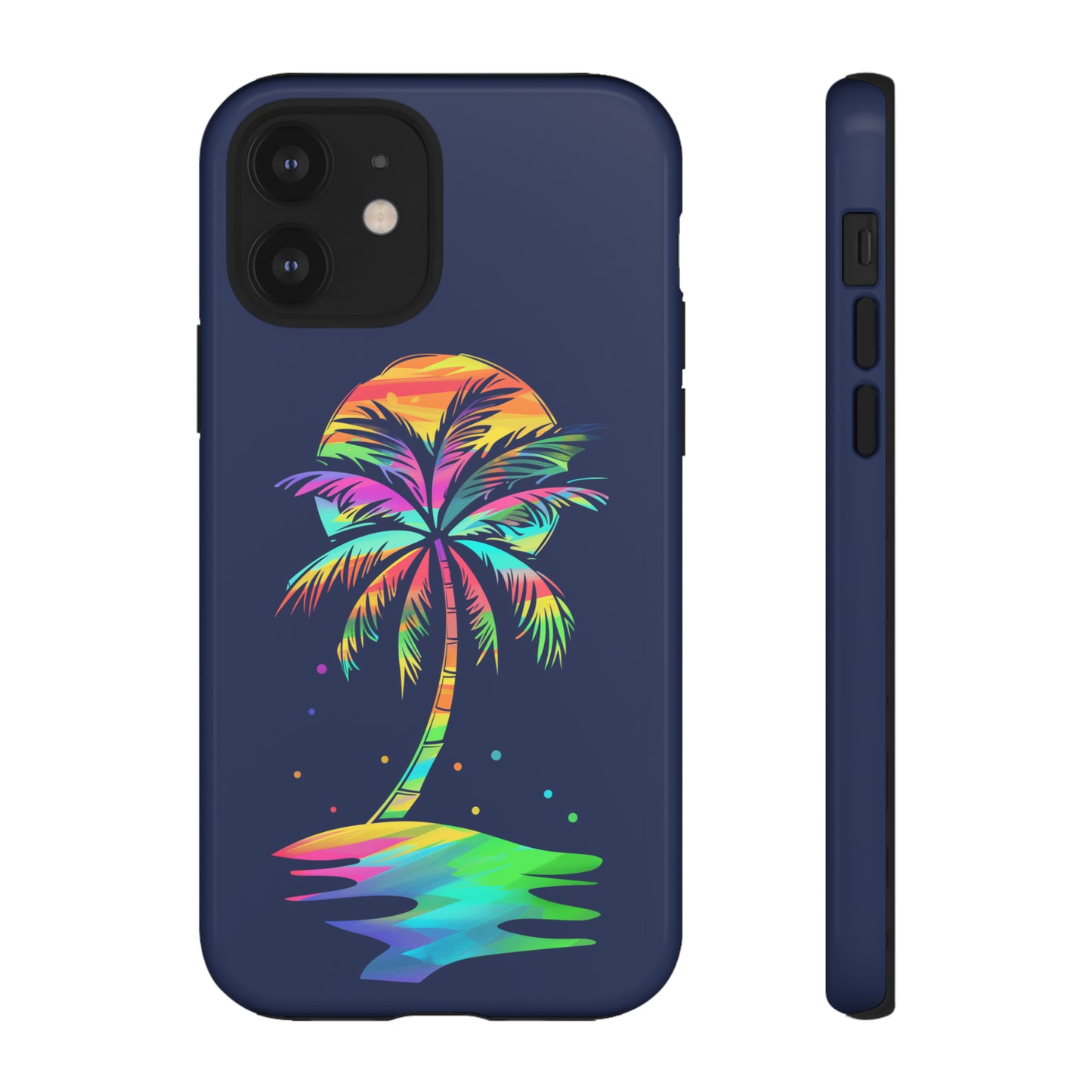 Night Palm Tree Hawaiian Phone Case, Tropical, Hibiscus, Wireless Compatible, Protective Cell Phone Case for iPhone, Samsung, Pixel phones