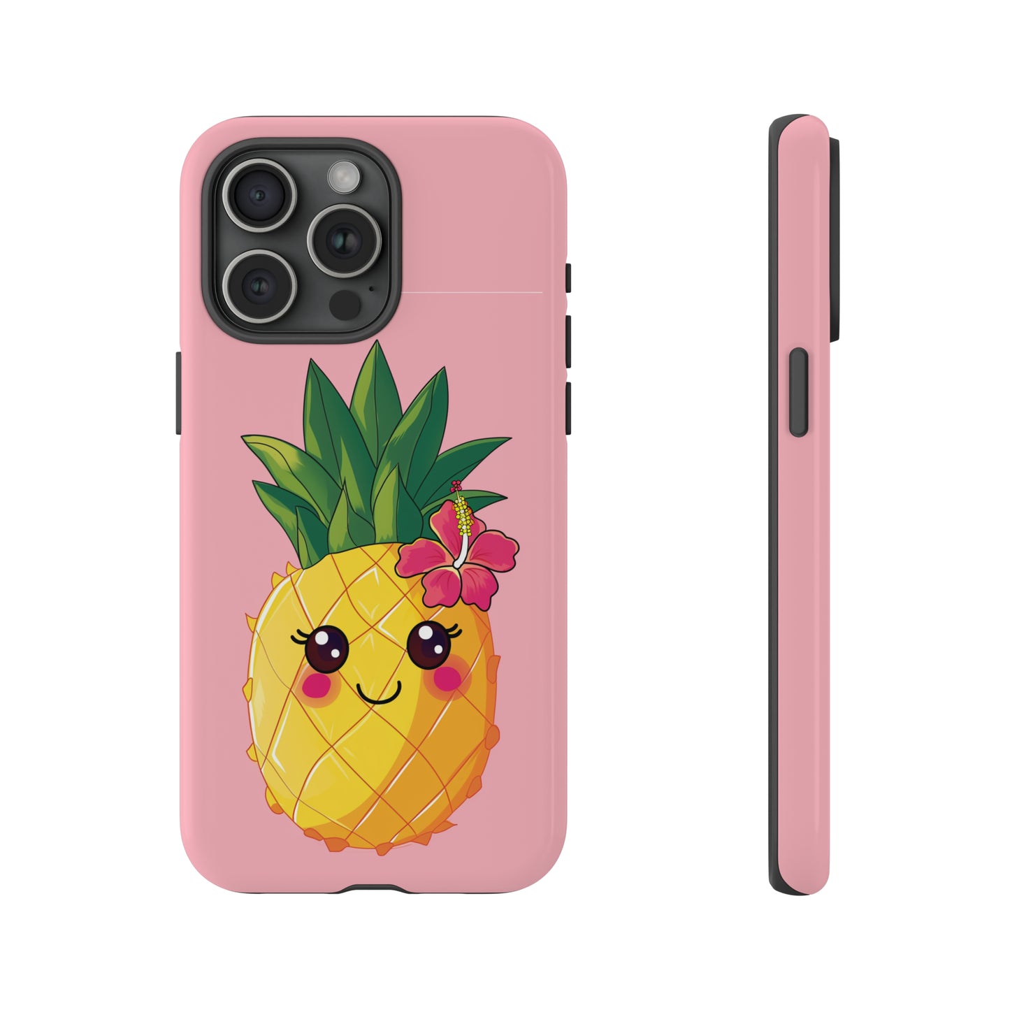 Cute Pineapple Hawaiian Phone Case, Tropical, Hibiscus, Wireless Compatible, Protective Cell Phone Case for iPhone, Samsung, Pixel phones