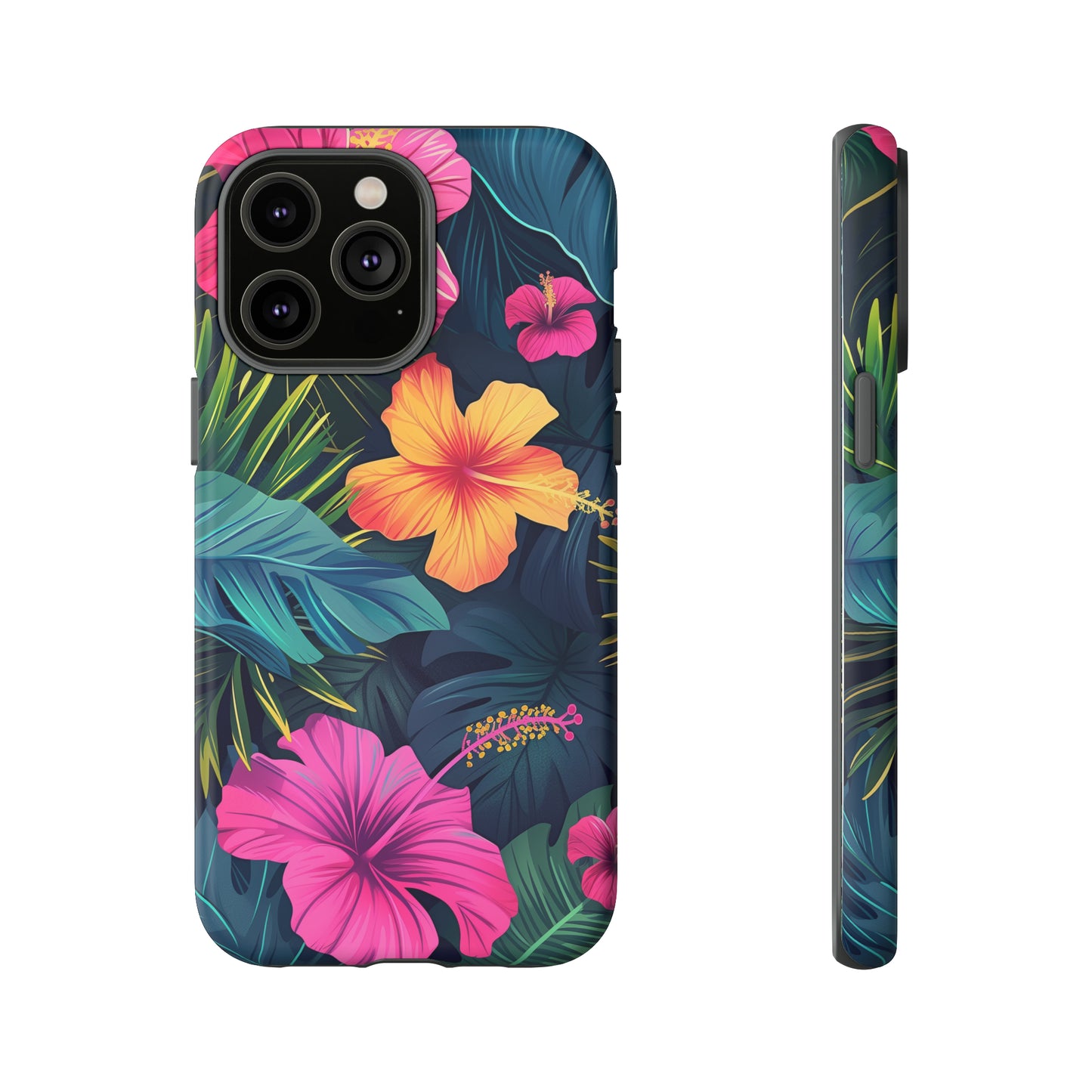 Hibiscus Dark Hawaiian Tropical Phone Case, 808, Island Tropics, Wireless Compatible, Protective Cell Phone Case iPhone, Samsung, Pixel