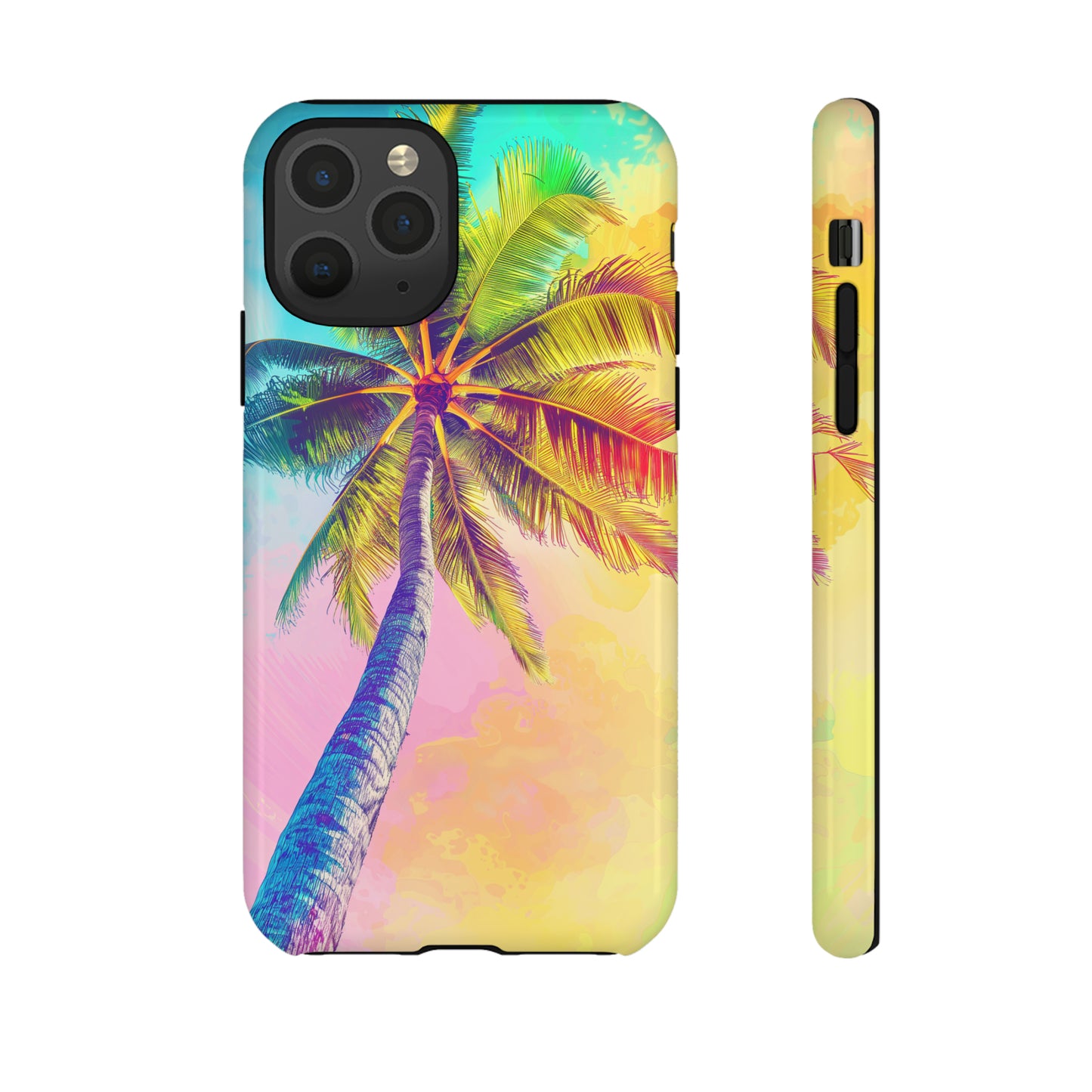 Palm Tree Colorful Hawaiian Tropical Phone Case, 808, Island Tropics, Wireless Compatible, Protective Cell Phone Case iPhone, Samsung, Pixel