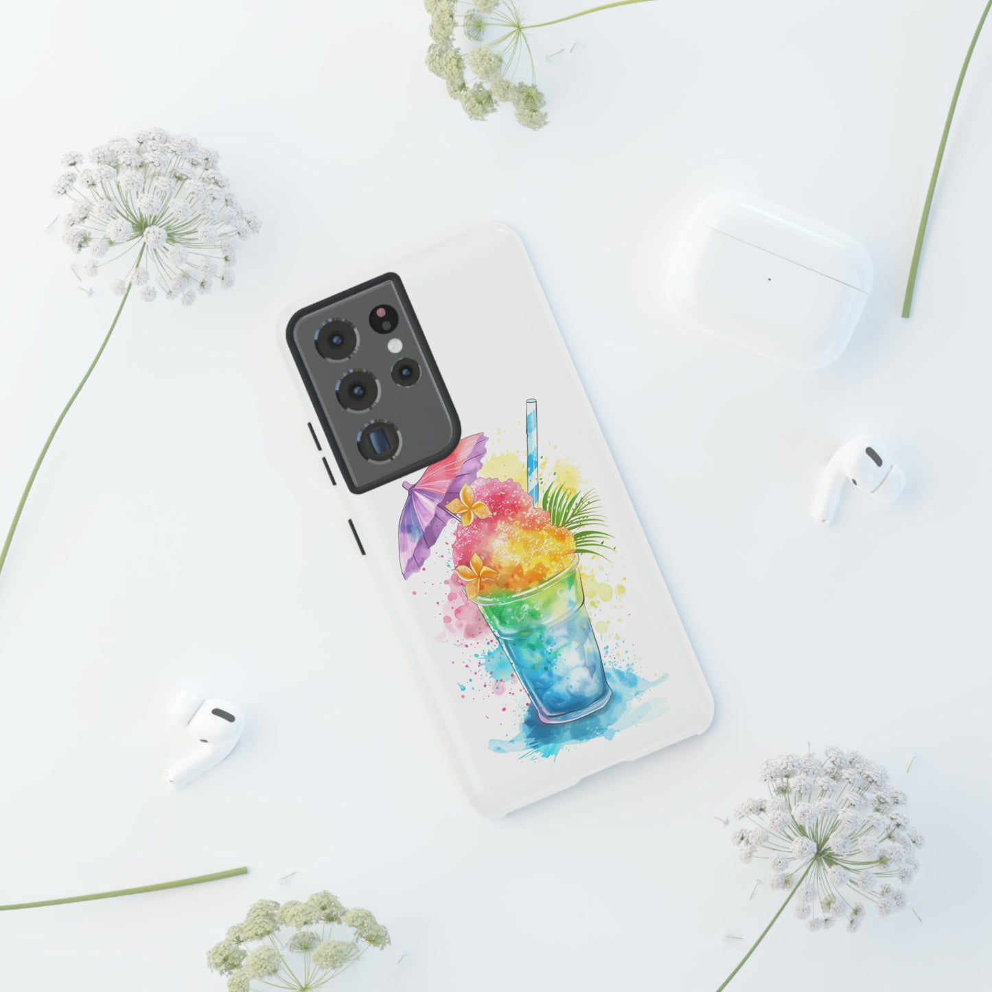 Shave Ice Plumeria Hawaiian Tropical Phone Case, 808, Island Tropics, Wireless Compatible, Protective Cell Phone Case iPhone, Samsung, Pixel
