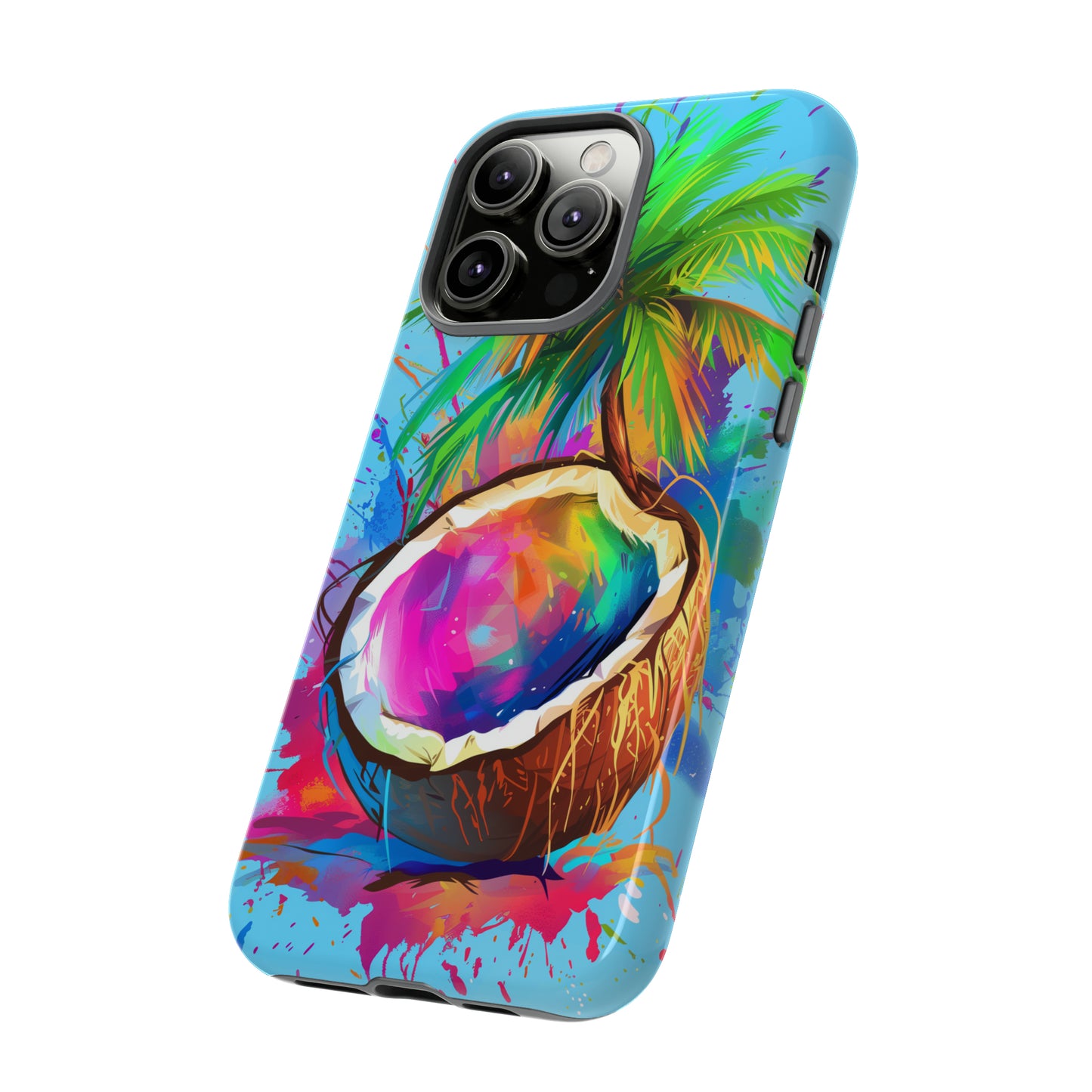 Coconut Colorful Hawaiian Tropical Phone Case, 808, Island Tropics, Wireless Compatible, Protective Cell Phone Case iPhone, Samsung, Pixel