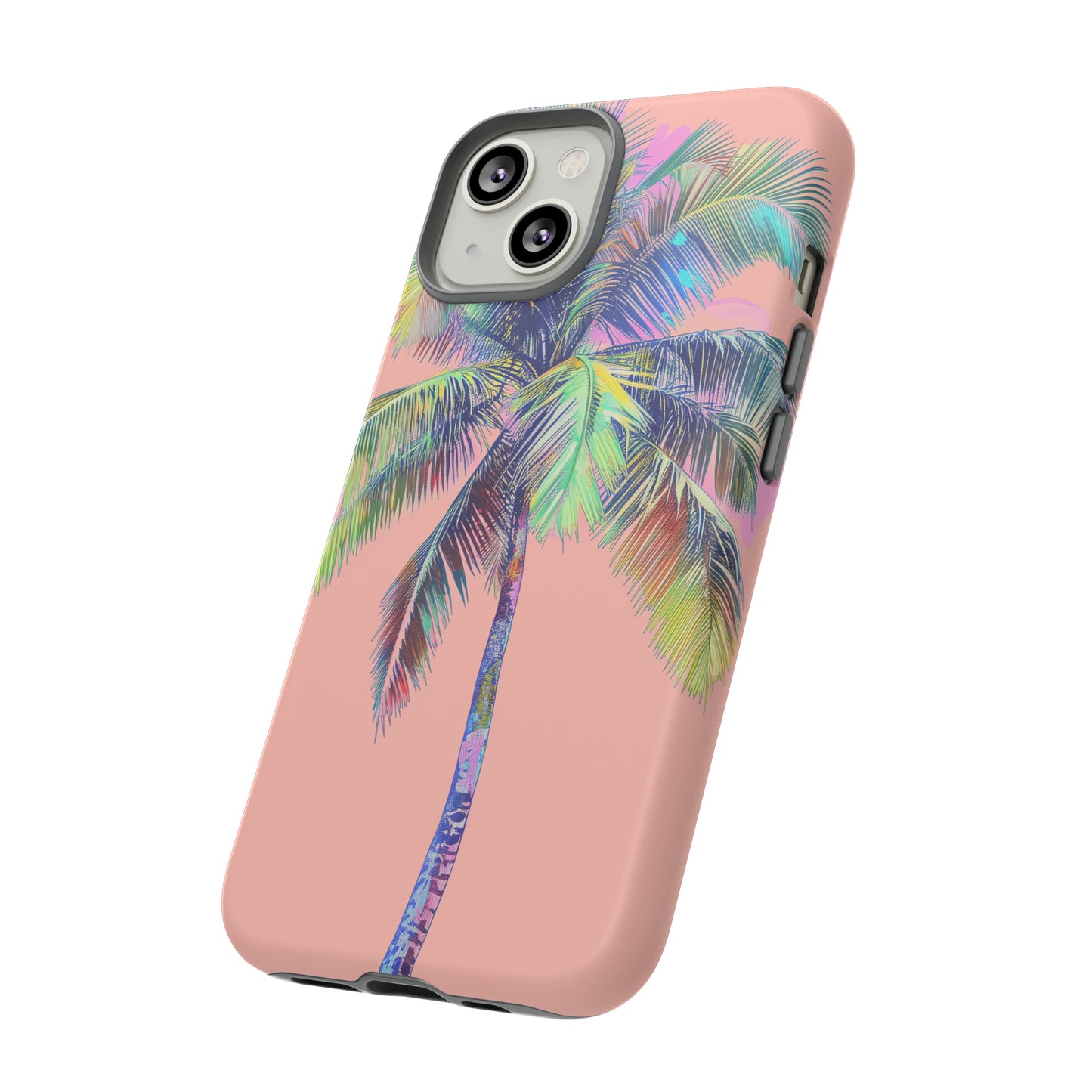 Pink Palm Tree Hawaiian Phone Case, Tropical, Hibiscus, Wireless Compatible, Protective Cell Phone Case for iPhone, Samsung, Pixel phones