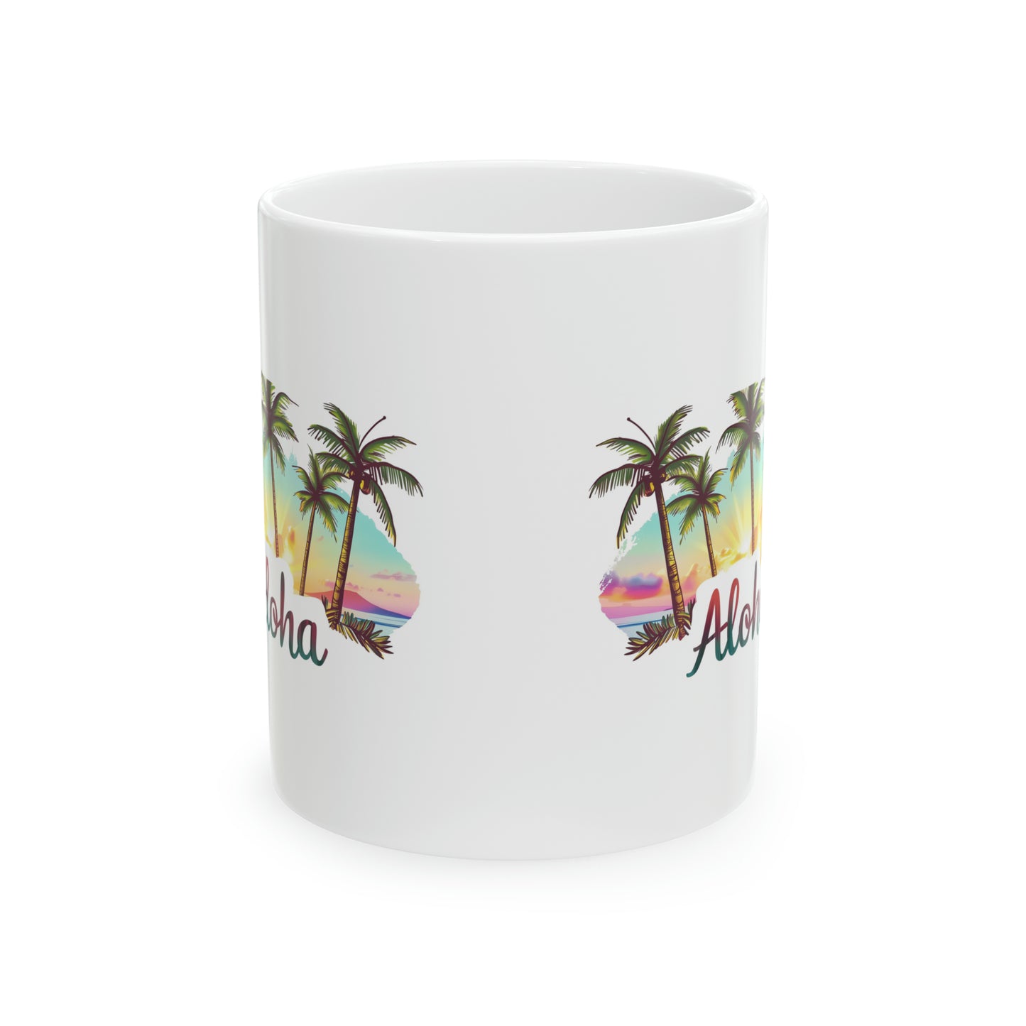Aloha Sunset Hawaiian Ceramic Mug 11oz, Hawaii Mug, HI Mug, Aloha Mug, 808 Mug, Island Mug, Tropical Mug, Coffee Mug