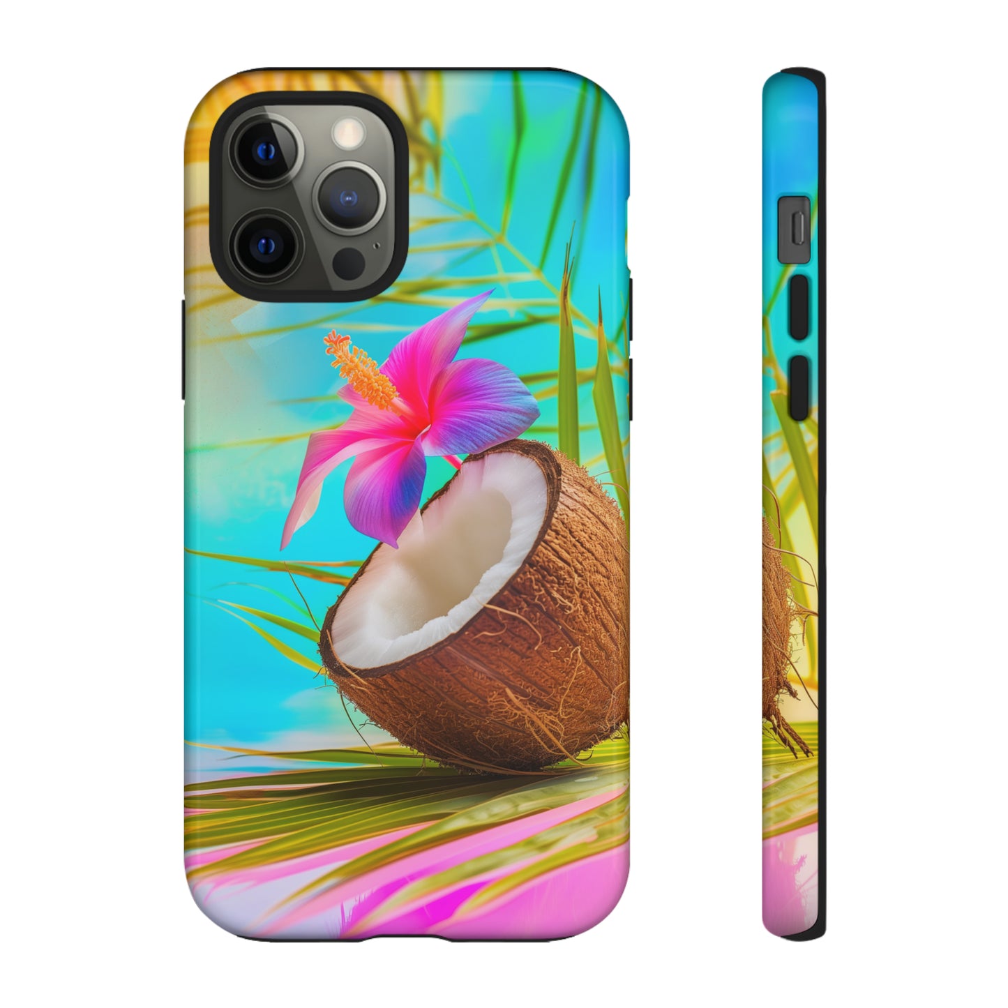 Coconut Colorful Hawaiian Tropical Phone Case, 808, Island Tropics, Wireless Compatible, Protective Cell Phone Case iPhone, Samsung, Pixel