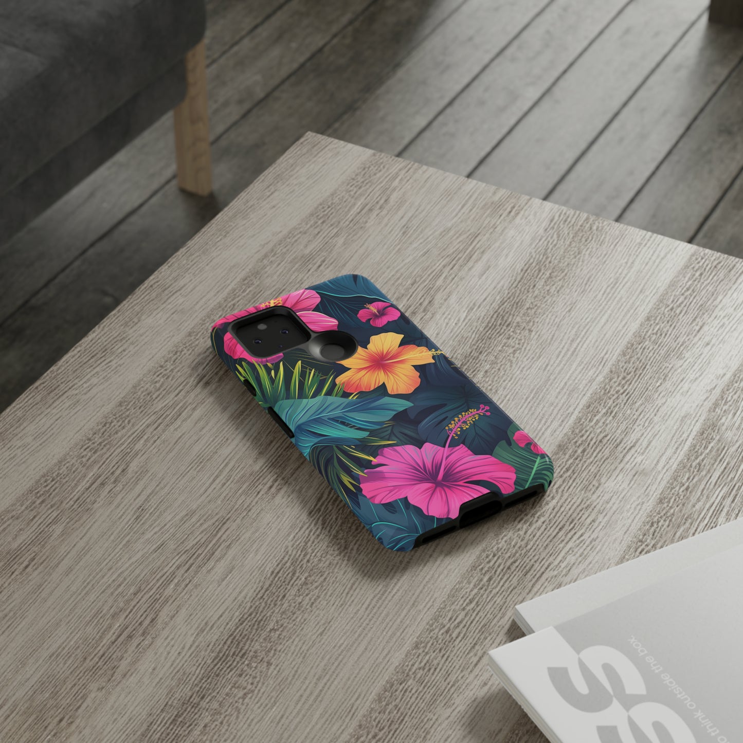 Hibiscus Dark Hawaiian Tropical Phone Case, 808, Island Tropics, Wireless Compatible, Protective Cell Phone Case iPhone, Samsung, Pixel