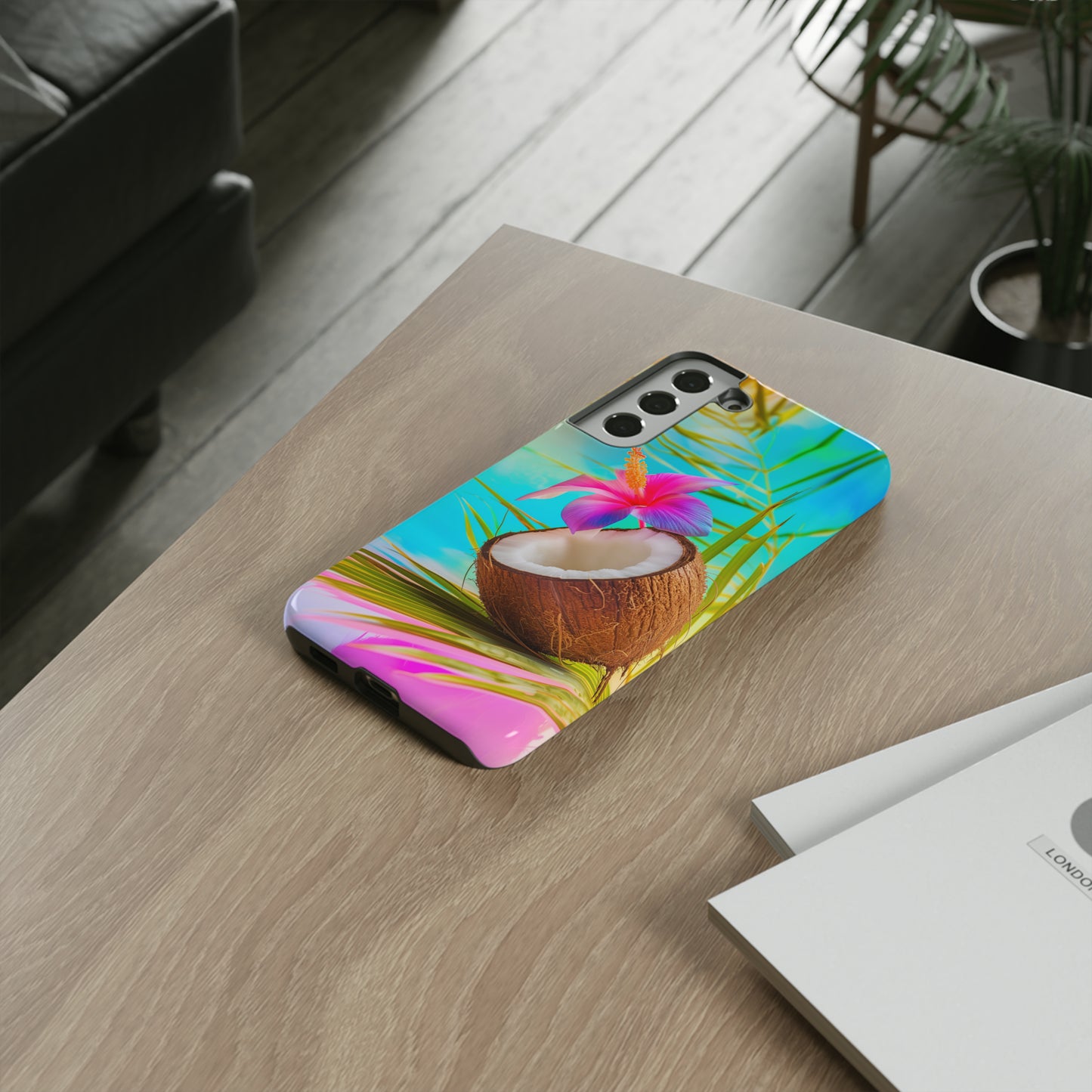 Coconut Colorful Hawaiian Tropical Phone Case, 808, Island Tropics, Wireless Compatible, Protective Cell Phone Case iPhone, Samsung, Pixel