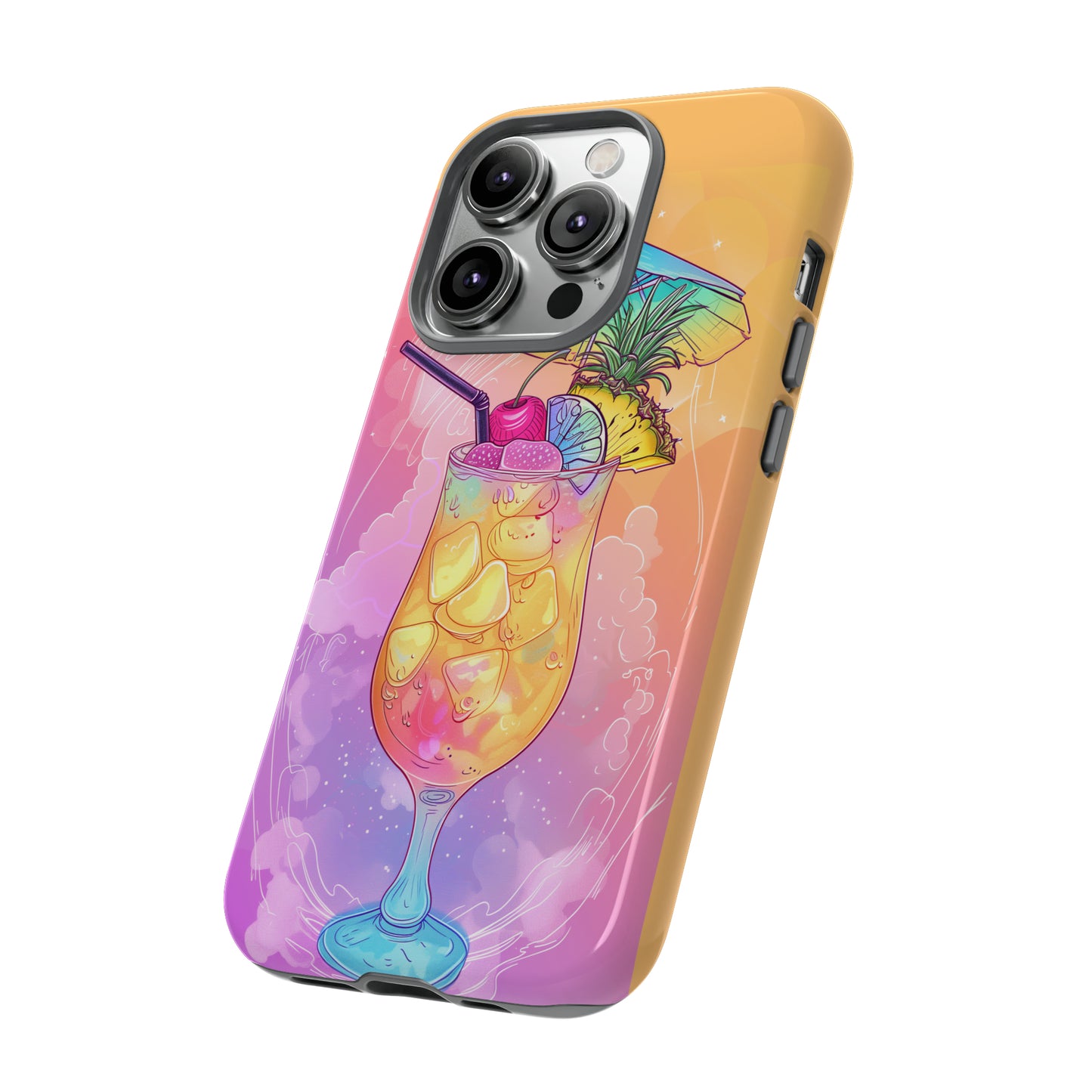 Pina Colada Cocktail Hawaiian Tropical Phone Case, Island Tropics, Wireless Compatible, Protective Cell Phone Case iPhone, Samsung, Pixel