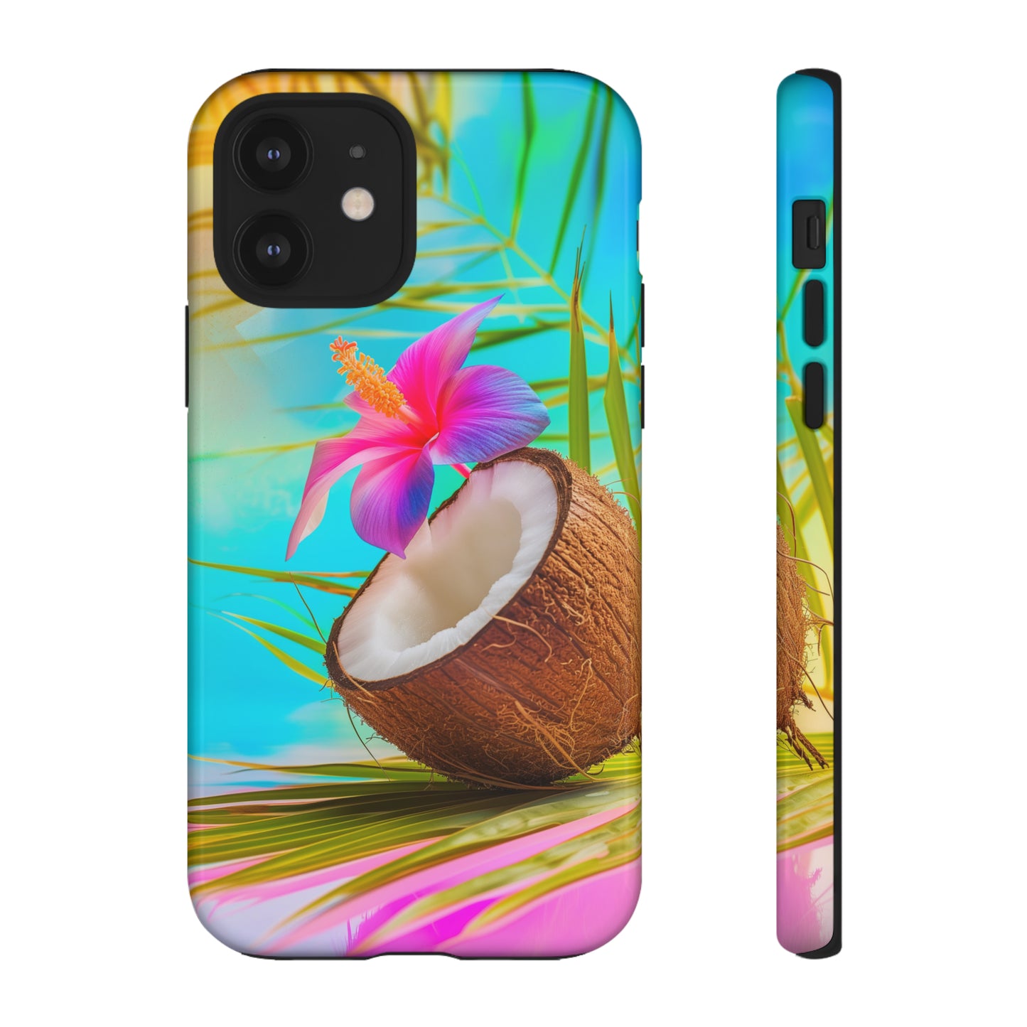 Coconut Colorful Hawaiian Tropical Phone Case, 808, Island Tropics, Wireless Compatible, Protective Cell Phone Case iPhone, Samsung, Pixel