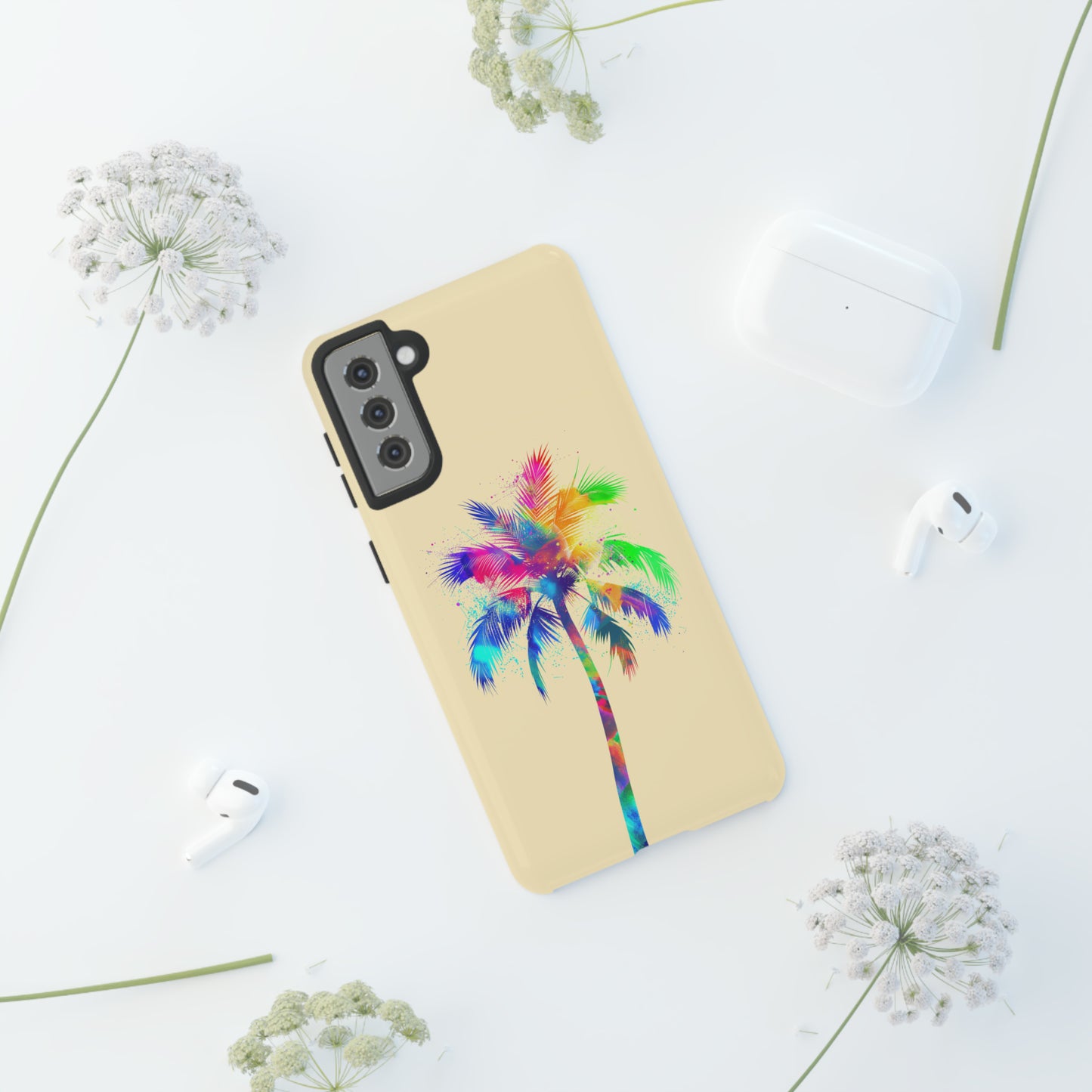 Colorful Palm Tree Hawaiian Tropical Phone Case, Island Tropics, Wireless Compatible, Protective Cell Phone Case for iPhone, Samsung, Pixel