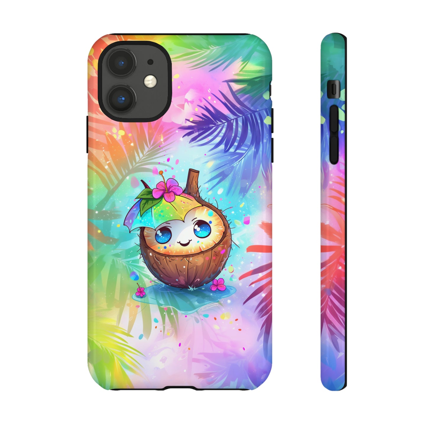 Cute Anime Coconut Hawaiian Tropical Phone Case, 808, Island Tropics, Wireless Compatible, Protective Cell Phone Case iPhone, Samsung, Pixel