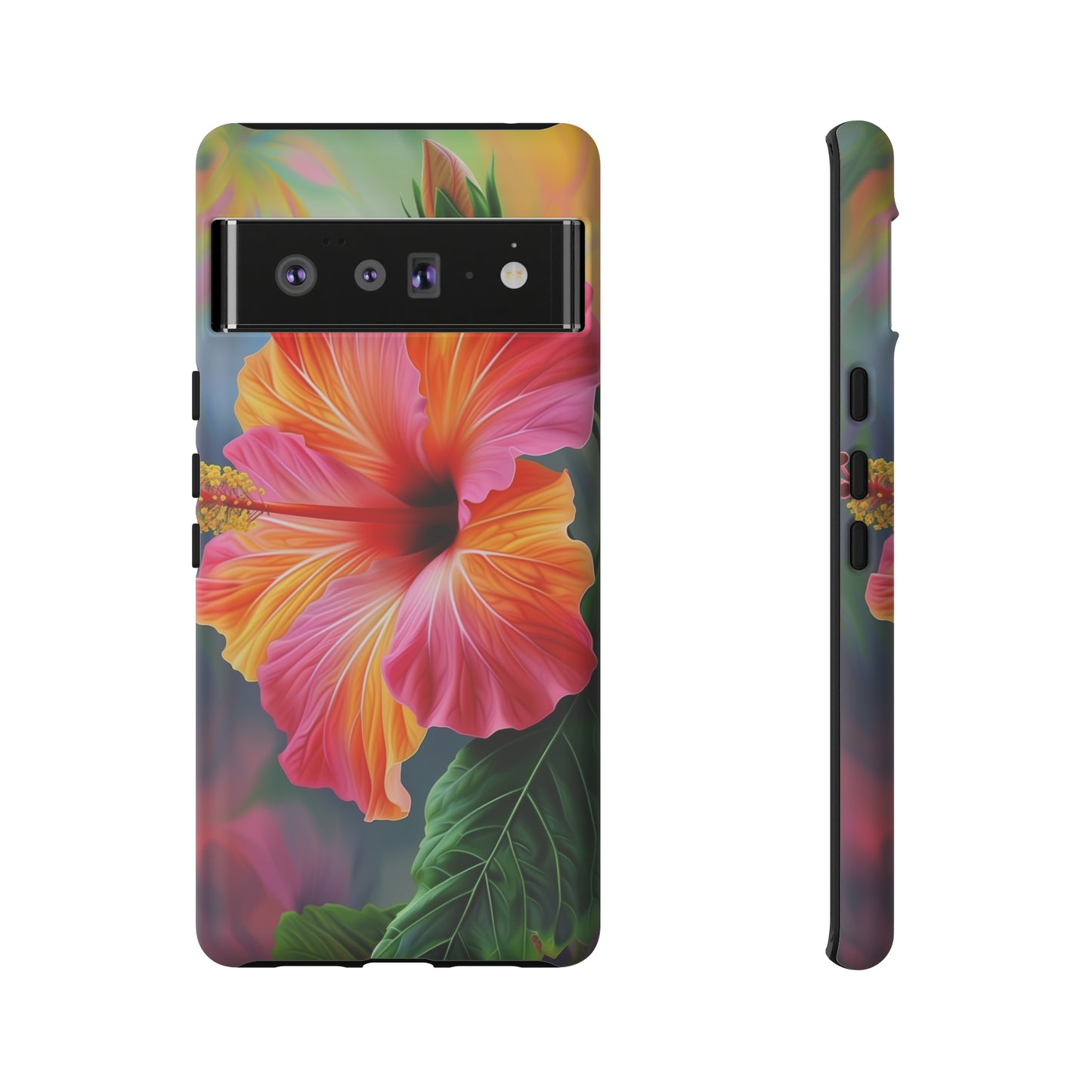 Hibiscus Flower Hawaiian Phone Case, Tropical, Wireless Compatible, Protective Cell Phone Case for iPhone, Samsung, Pixel phones