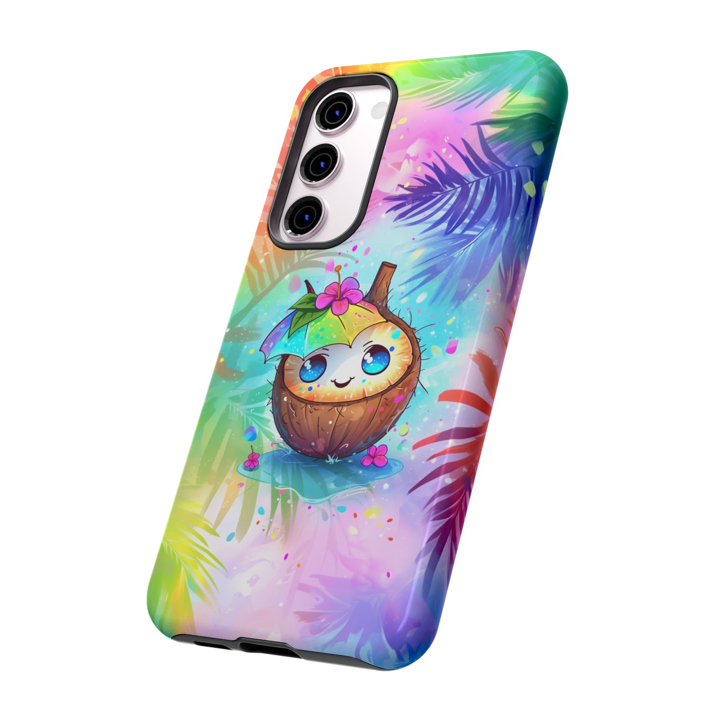Cute Anime Coconut Hawaiian Tropical Phone Case, 808, Island Tropics, Wireless Compatible, Protective Cell Phone Case iPhone, Samsung, Pixel