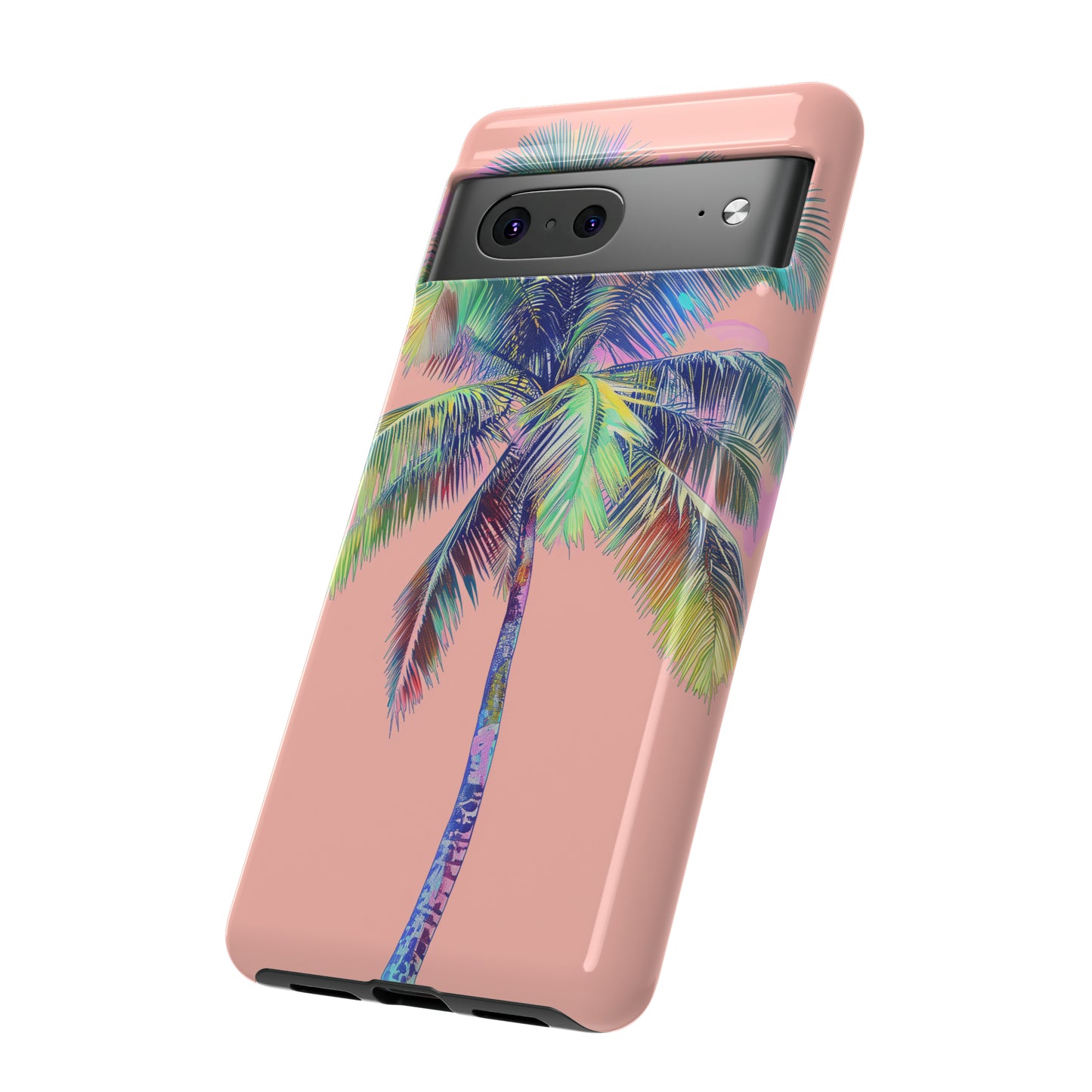 Pink Palm Tree Hawaiian Phone Case, Tropical, Hibiscus, Wireless Compatible, Protective Cell Phone Case for iPhone, Samsung, Pixel phones