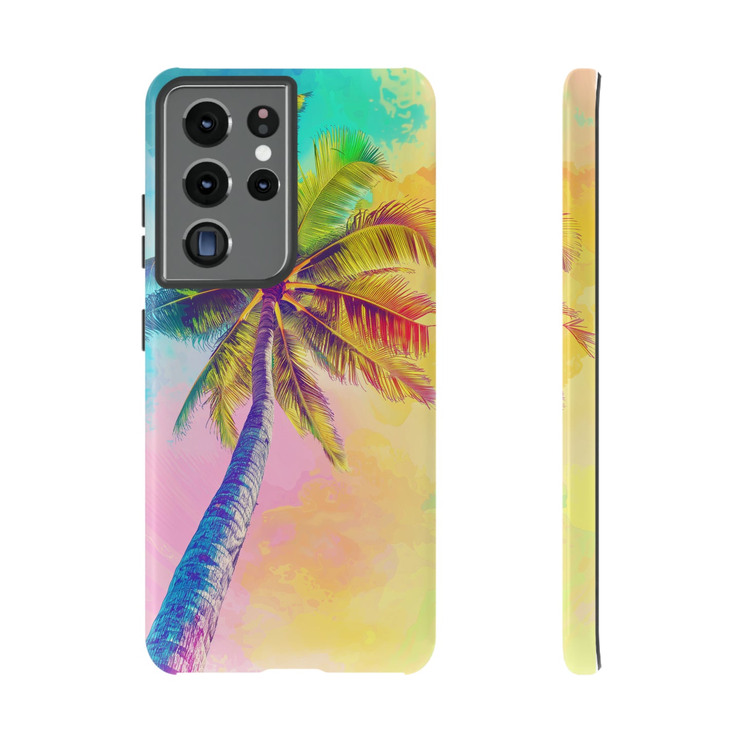 Palm Tree Colorful Hawaiian Tropical Phone Case, 808, Island Tropics, Wireless Compatible, Protective Cell Phone Case iPhone, Samsung, Pixel