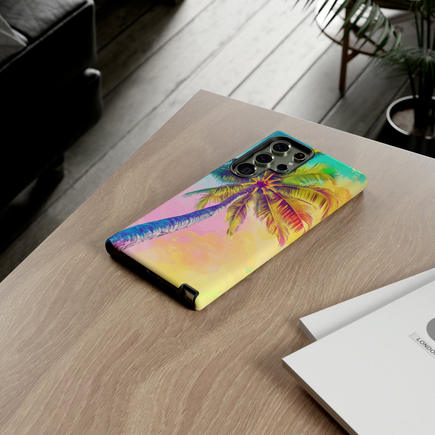Palm Tree Colorful Hawaiian Tropical Phone Case, 808, Island Tropics, Wireless Compatible, Protective Cell Phone Case iPhone, Samsung, Pixel