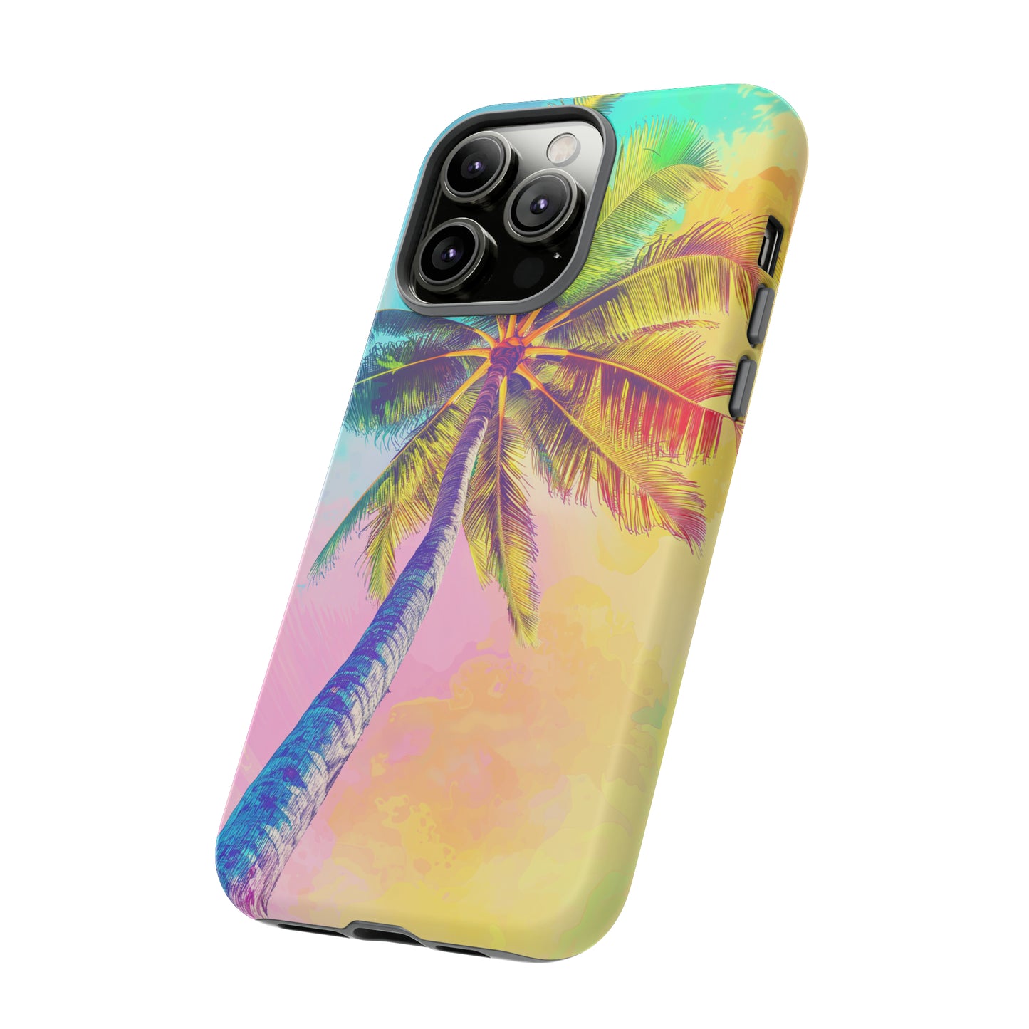 Palm Tree Colorful Hawaiian Tropical Phone Case, 808, Island Tropics, Wireless Compatible, Protective Cell Phone Case iPhone, Samsung, Pixel