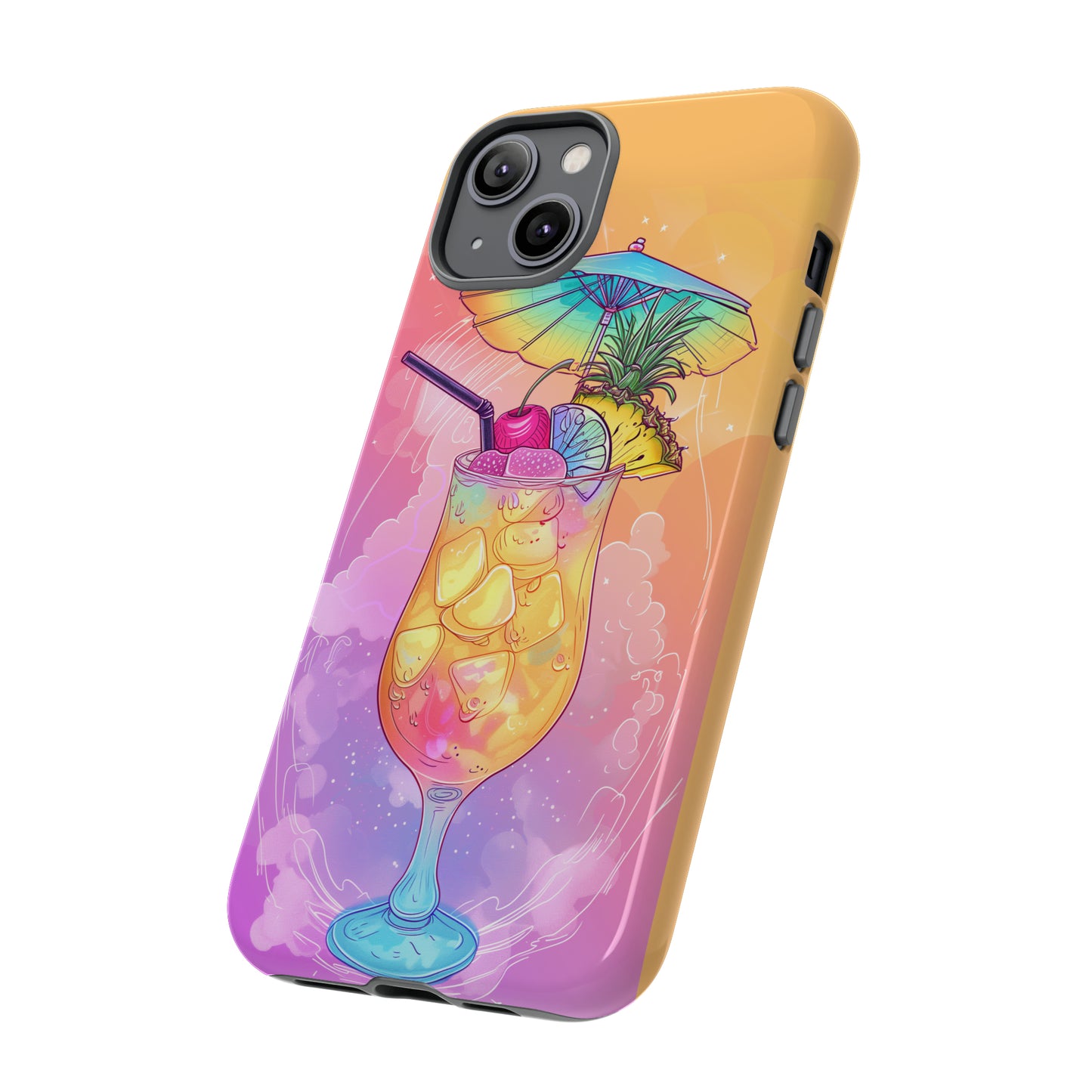Pina Colada Cocktail Hawaiian Tropical Phone Case, Island Tropics, Wireless Compatible, Protective Cell Phone Case iPhone, Samsung, Pixel