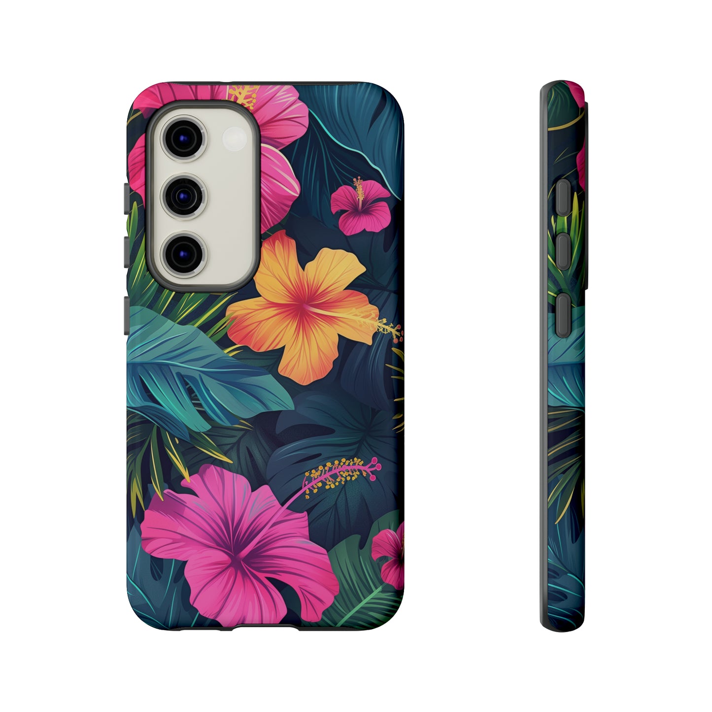Hibiscus Dark Hawaiian Tropical Phone Case, 808, Island Tropics, Wireless Compatible, Protective Cell Phone Case iPhone, Samsung, Pixel