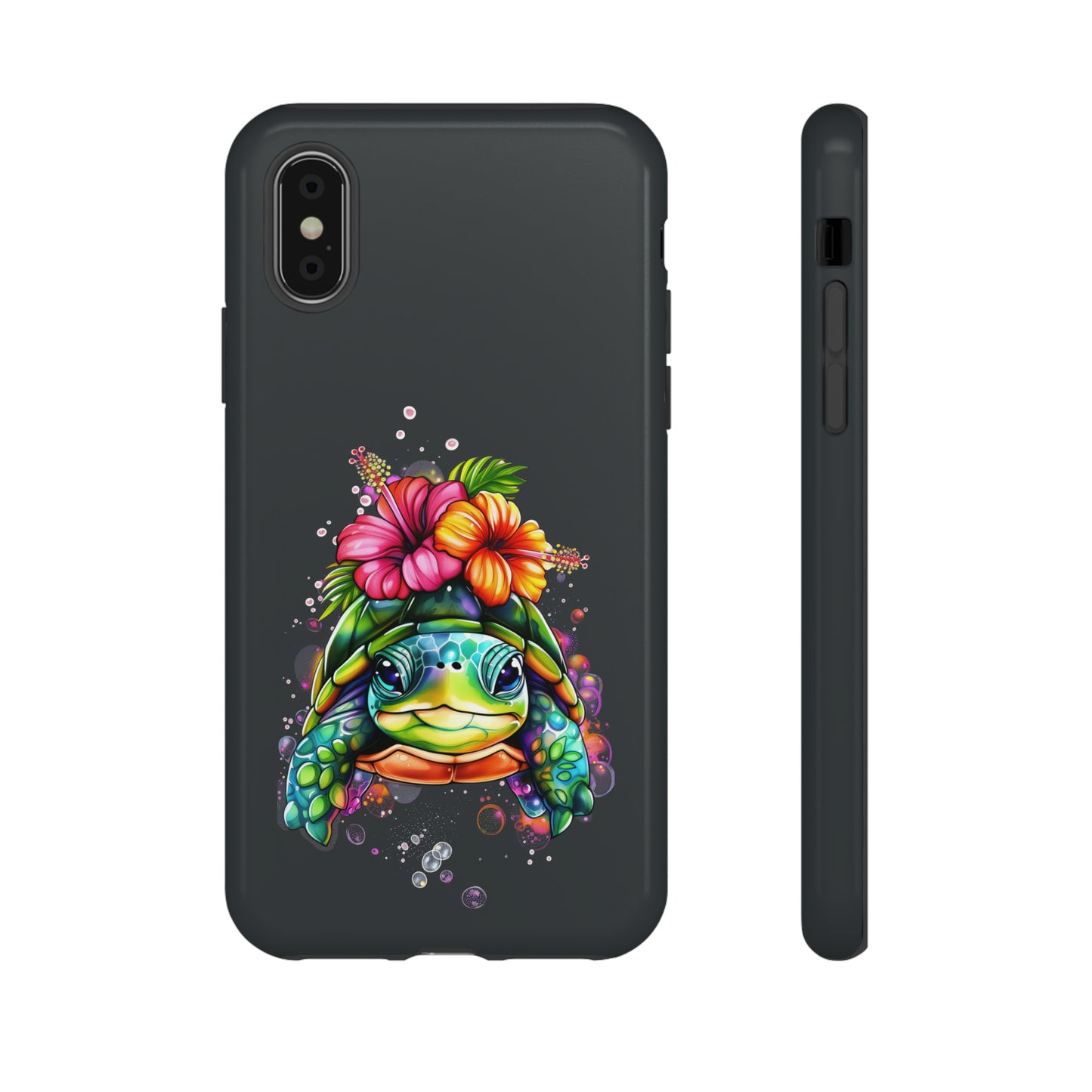 Color Splash Turtle Hawaiian Phone Case, Tropical, Hibiscus, Wireless Compatible, Protective Cell Phone Case for iPhone, Samsung, Pixel