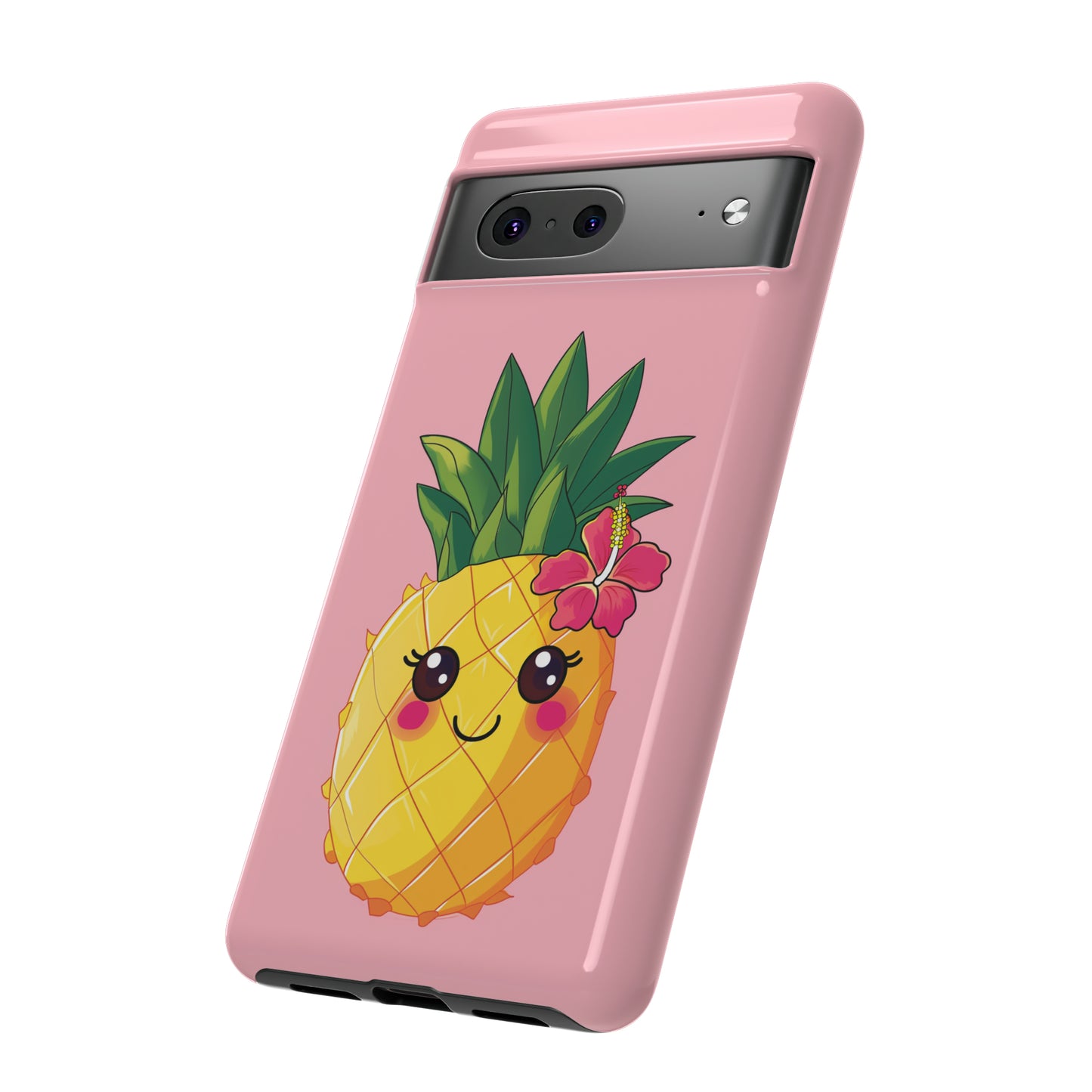Cute Pineapple Hawaiian Phone Case, Tropical, Hibiscus, Wireless Compatible, Protective Cell Phone Case for iPhone, Samsung, Pixel phones