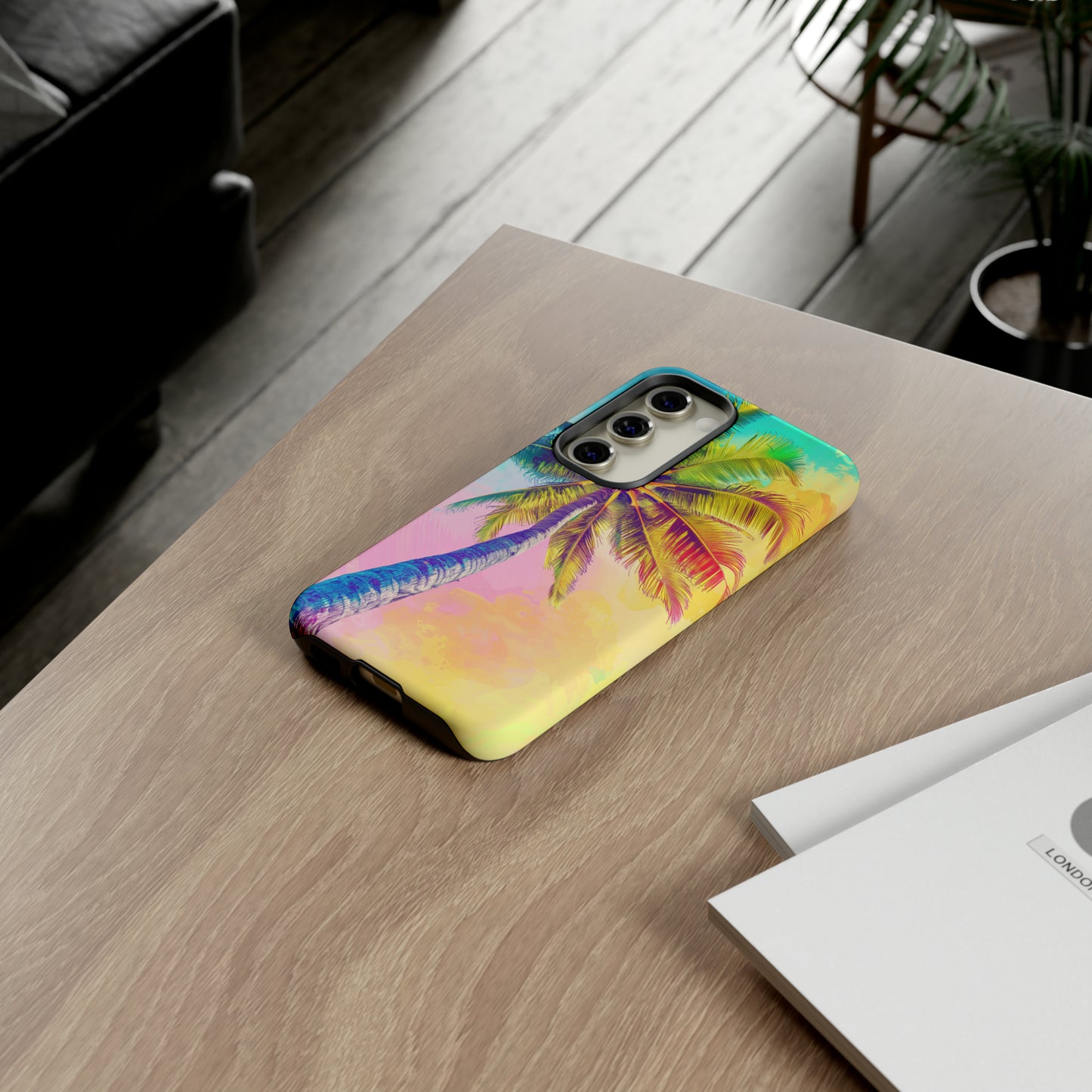 Palm Tree Colorful Hawaiian Tropical Phone Case, 808, Island Tropics, Wireless Compatible, Protective Cell Phone Case iPhone, Samsung, Pixel