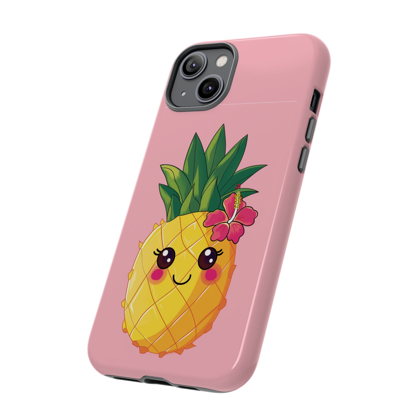 Cute Pineapple Hawaiian Phone Case, Tropical, Hibiscus, Wireless Compatible, Protective Cell Phone Case for iPhone, Samsung, Pixel phones