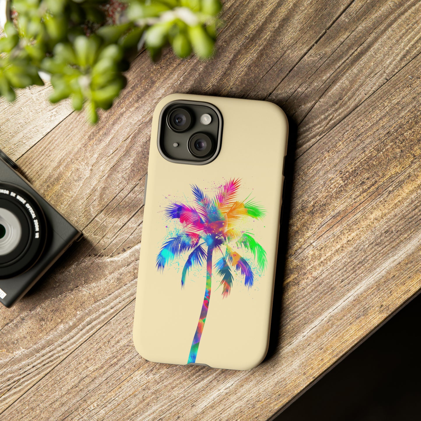 Colorful Palm Tree Hawaiian Tropical Phone Case, Island Tropics, Wireless Compatible, Protective Cell Phone Case for iPhone, Samsung, Pixel