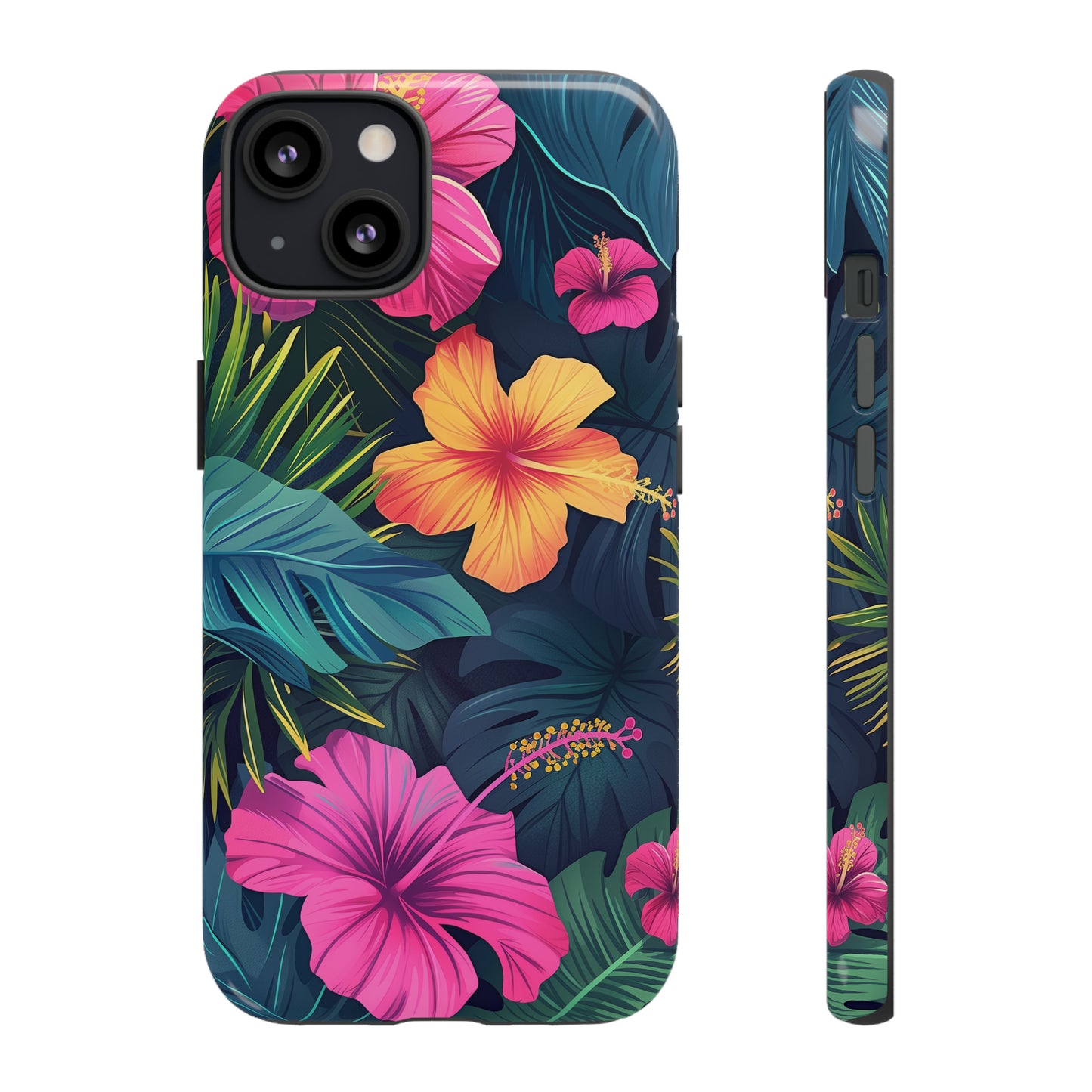 Hibiscus Dark Hawaiian Tropical Phone Case, 808, Island Tropics, Wireless Compatible, Protective Cell Phone Case iPhone, Samsung, Pixel