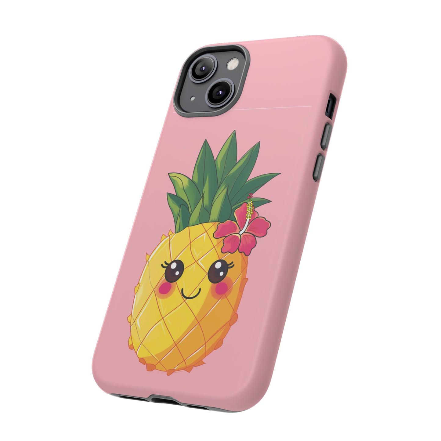 Cute Pineapple Hawaiian Phone Case, Tropical, Hibiscus, Wireless Compatible, Protective Cell Phone Case for iPhone, Samsung, Pixel phones