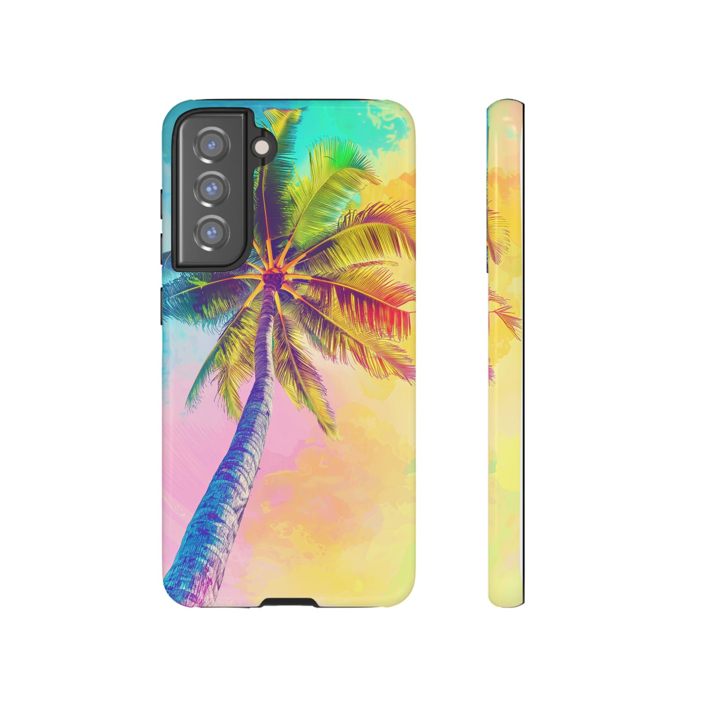 Palm Tree Colorful Hawaiian Tropical Phone Case, 808, Island Tropics, Wireless Compatible, Protective Cell Phone Case iPhone, Samsung, Pixel