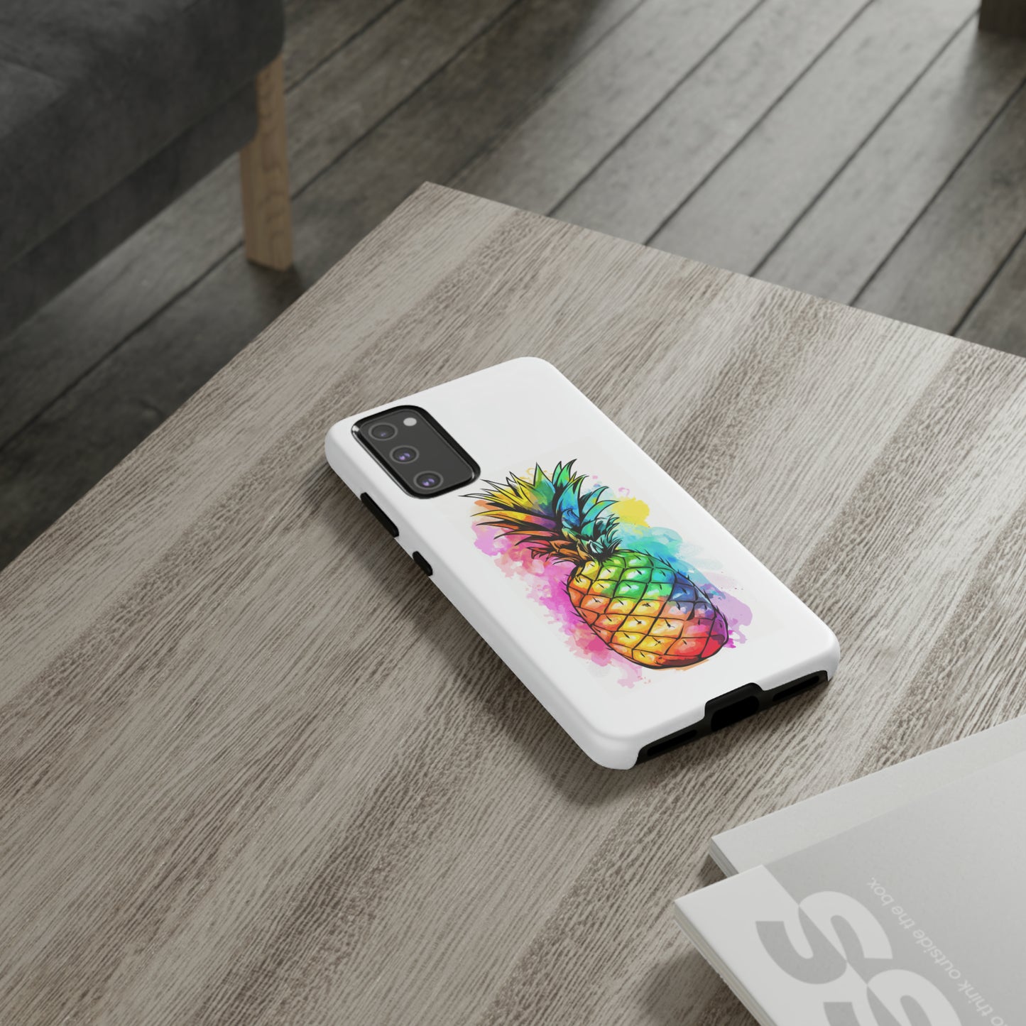 Color Splash Pineapple Hawaiian Phone Case, Tropical, Hibiscus, Wireless Compatible, Protective Cell Phone Case for iPhone, Samsung, Pixel