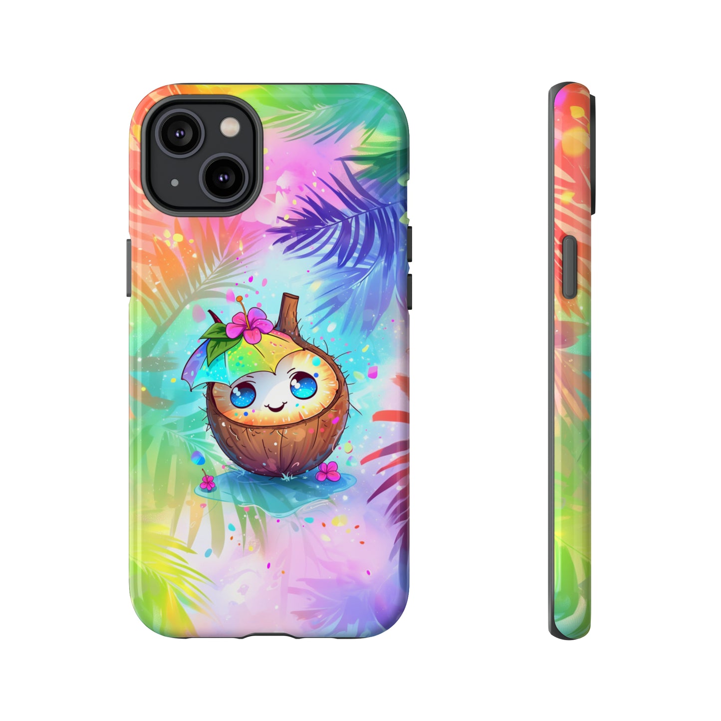 Cute Anime Coconut Hawaiian Tropical Phone Case, 808, Island Tropics, Wireless Compatible, Protective Cell Phone Case iPhone, Samsung, Pixel