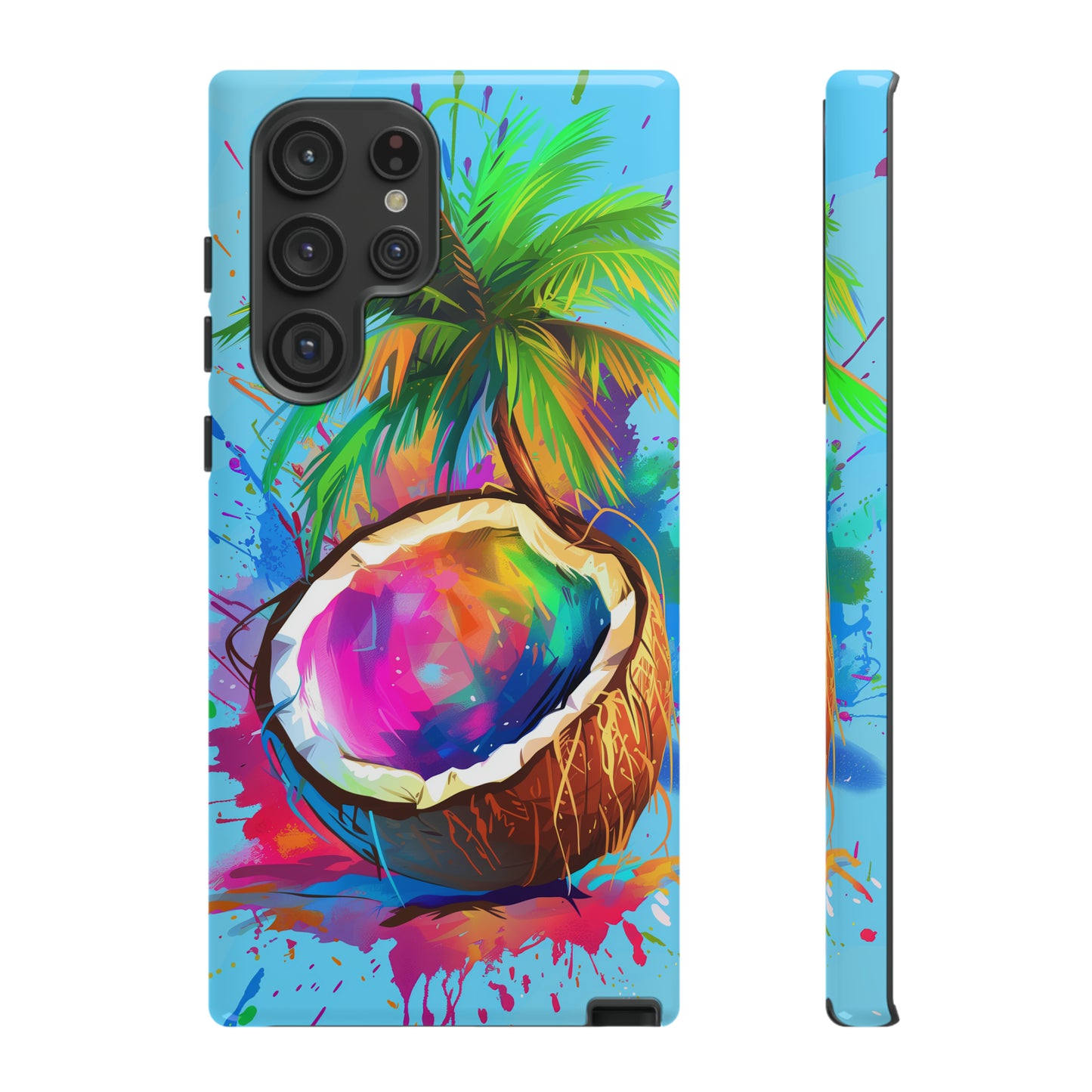 Coconut Colorful Hawaiian Tropical Phone Case, 808, Island Tropics, Wireless Compatible, Protective Cell Phone Case iPhone, Samsung, Pixel