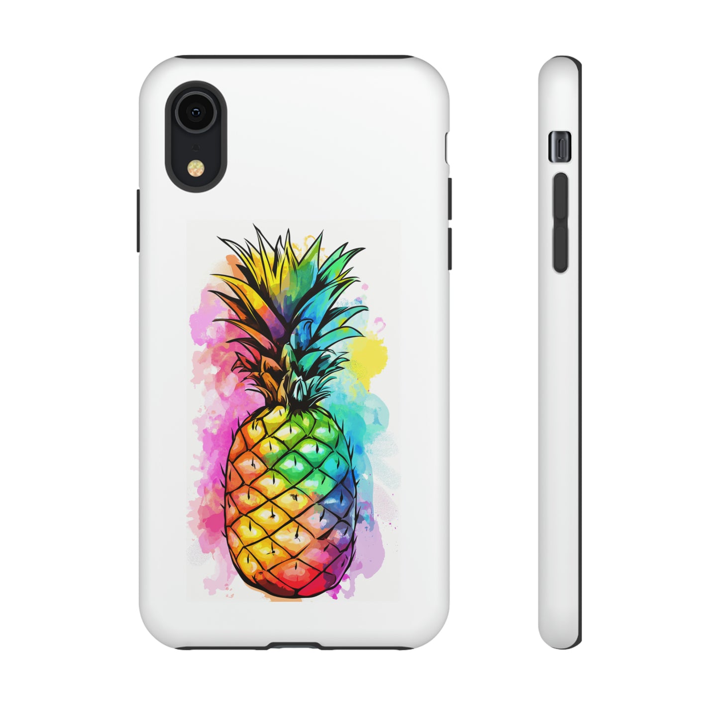Color Splash Pineapple Hawaiian Phone Case, Tropical, Hibiscus, Wireless Compatible, Protective Cell Phone Case for iPhone, Samsung, Pixel