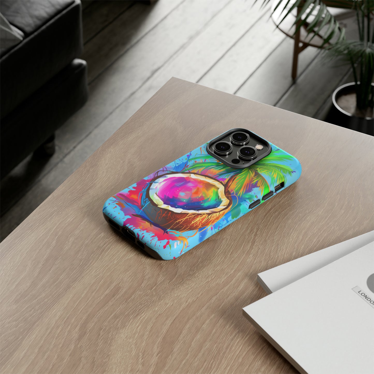 Coconut Colorful Hawaiian Tropical Phone Case, 808, Island Tropics, Wireless Compatible, Protective Cell Phone Case iPhone, Samsung, Pixel