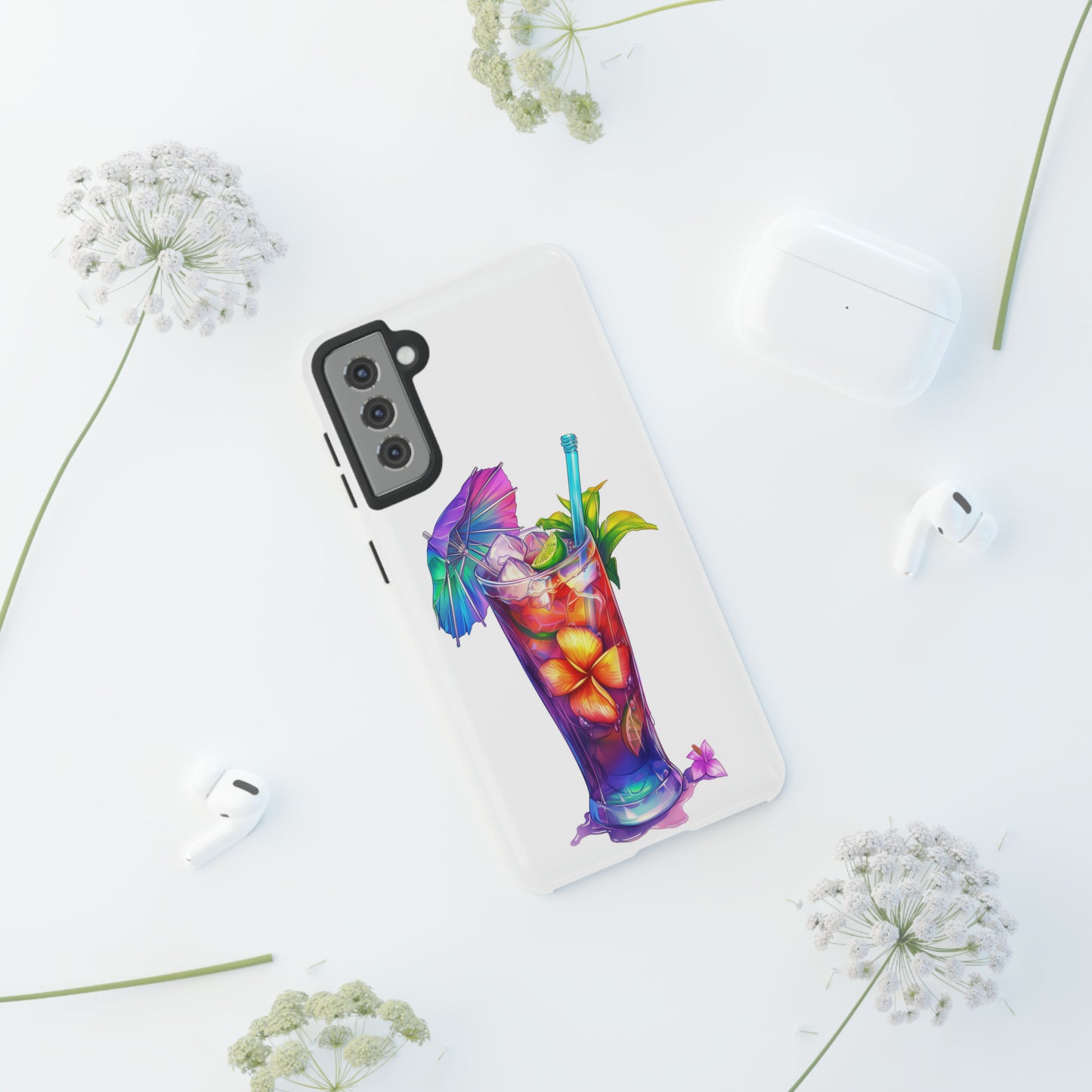 Mai Tai Cocktail Hawaiian Tropical Phone Case, 808, Island Tropics, Wireless Compatible, Protective Cell Phone Case iPhone, Samsung, Pixel